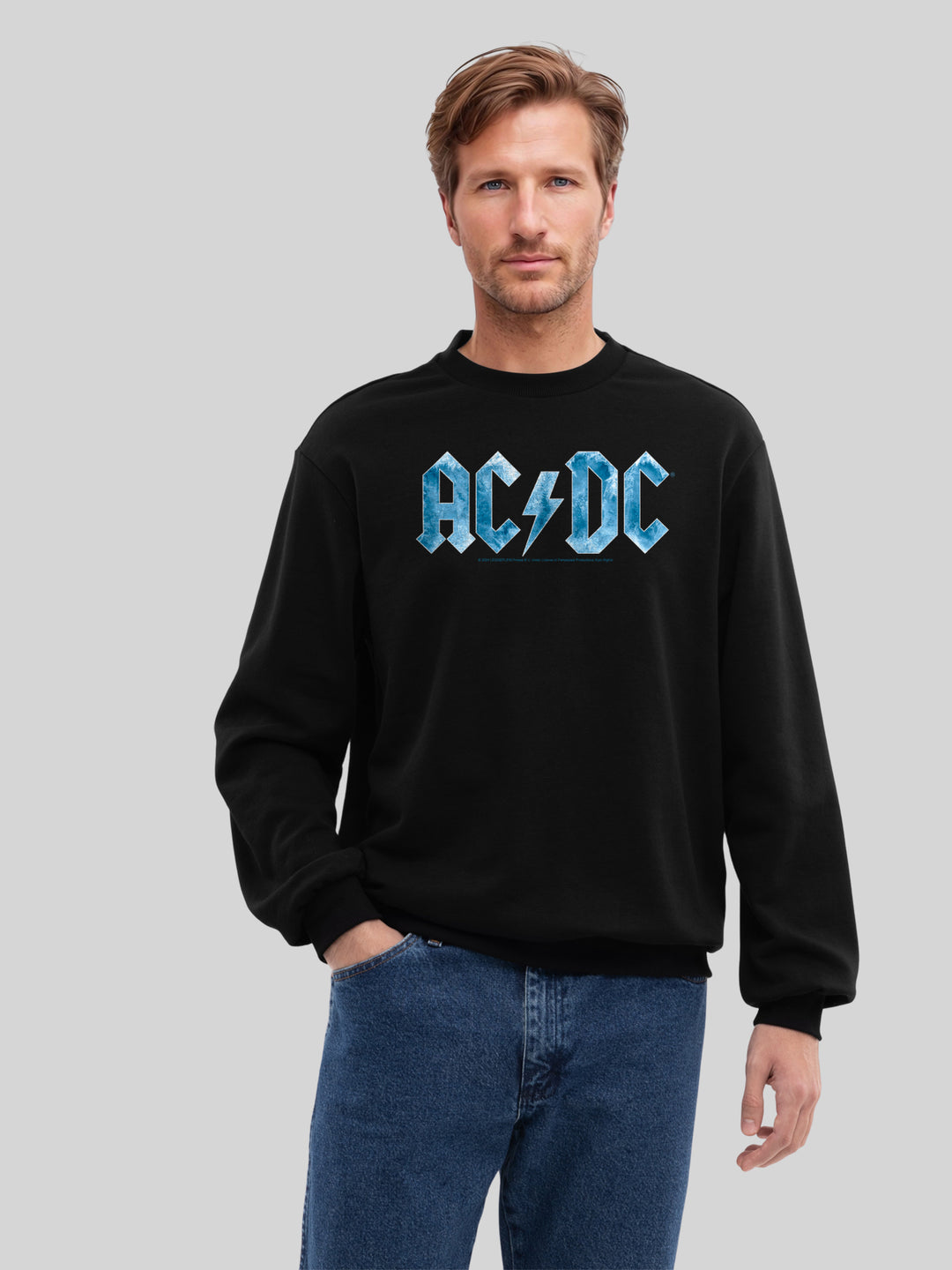 ACDC Blue Ice Logo with True Blanks | Mens Regular Sweater