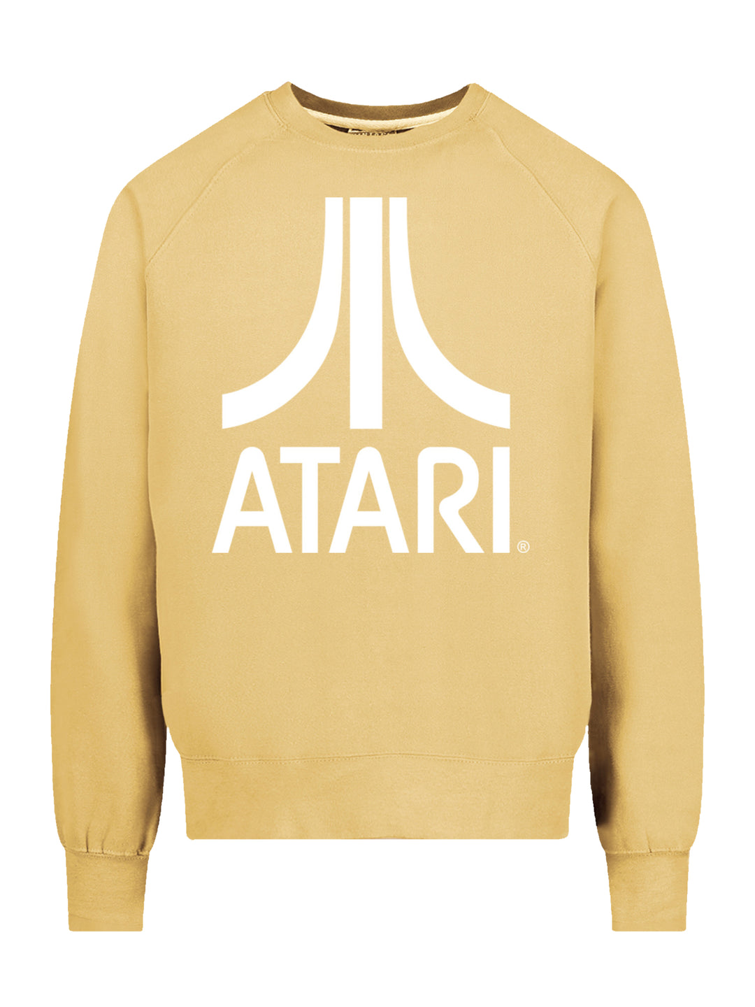 Atari Games Logo White Retro Gaming with Vintage Fleece Raglan Crew