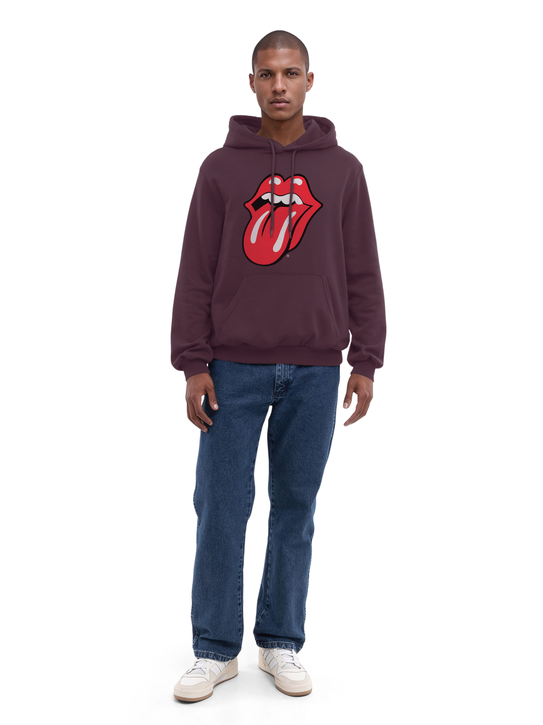The Rolling Stones Classic Tongue Blk with True Blanks | Mens Regular Hoodie