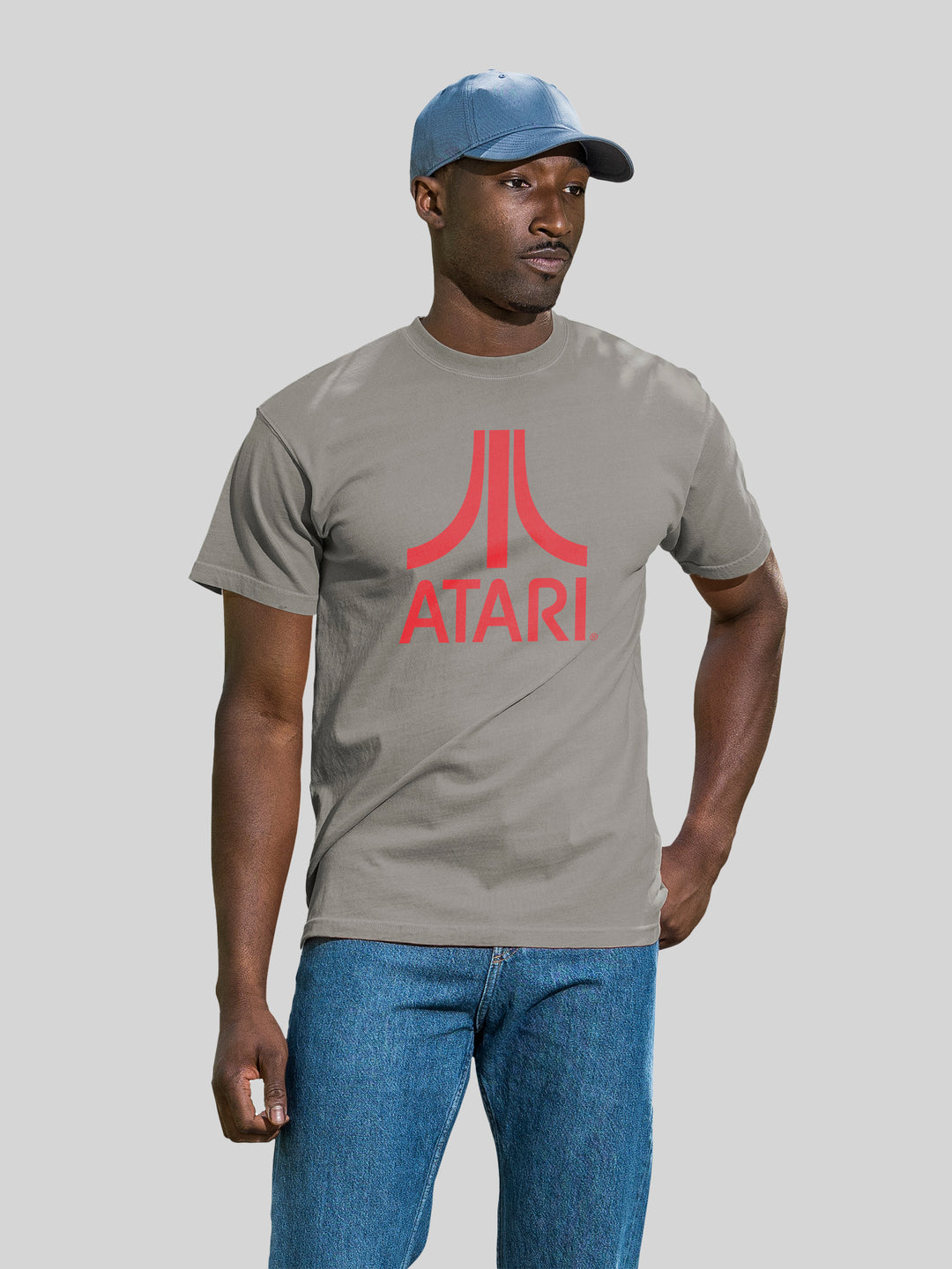 Atari Games Logo Red Retro Gaming with Coastal Color Tee