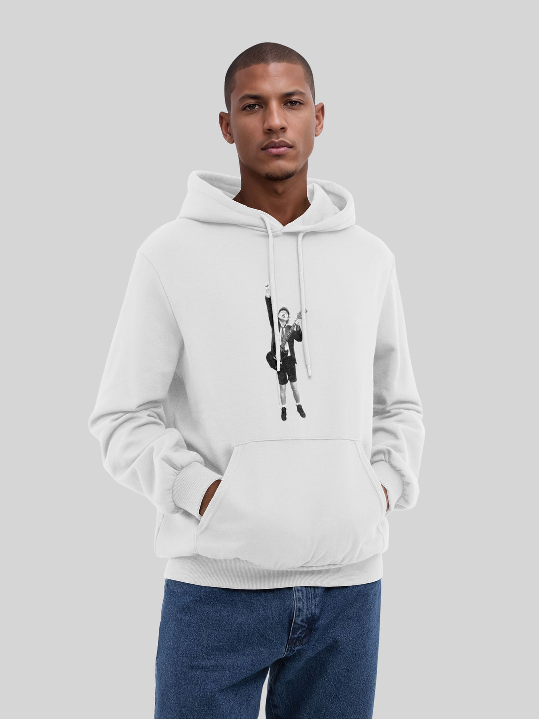 ACDC Angus Young Cut Out with True Blanks | Mens Regular Hoodie