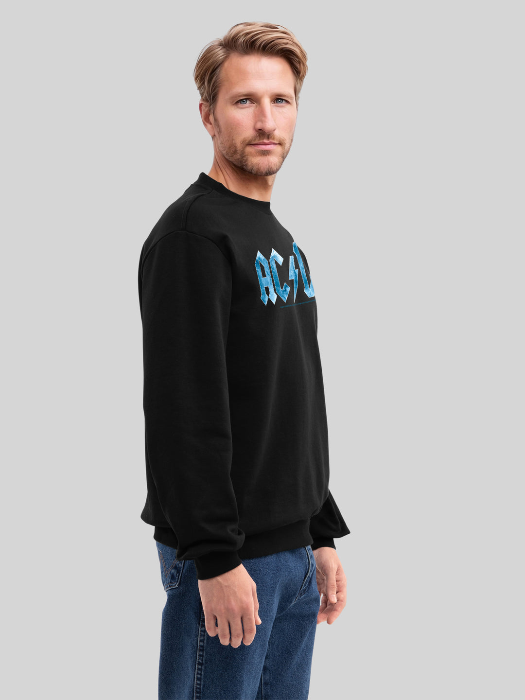 ACDC Blue Ice Logo with True Blanks | Mens Regular Sweater