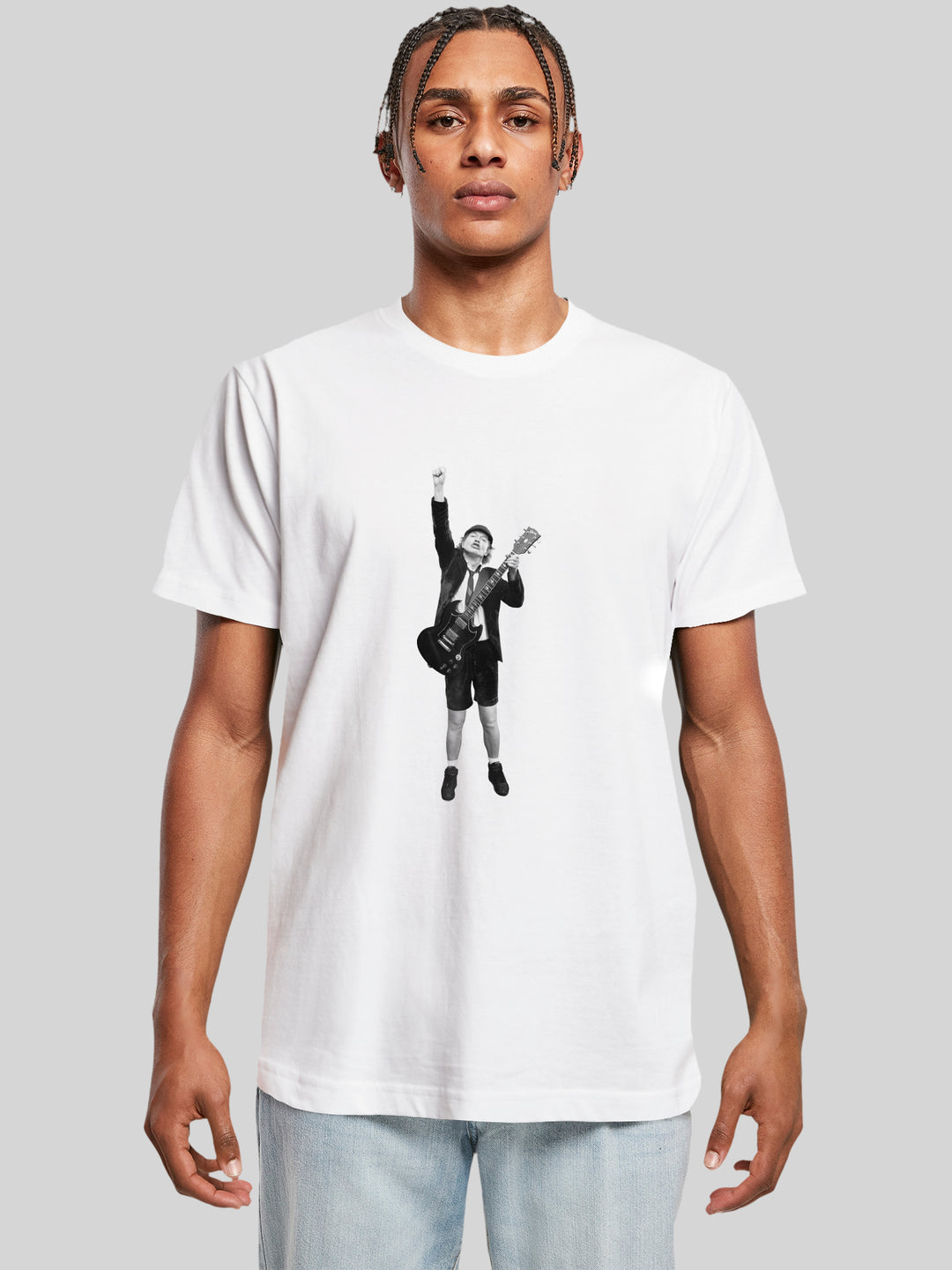 AC/DC Angus Young Cut Out Round Neck T-Shirt - The Ultimate Fan Tribute