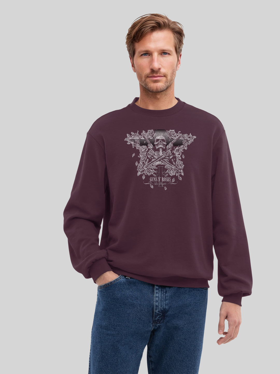 Guns N' Roses Skeleton Guns with True Blanks | Mens Regular Sweater