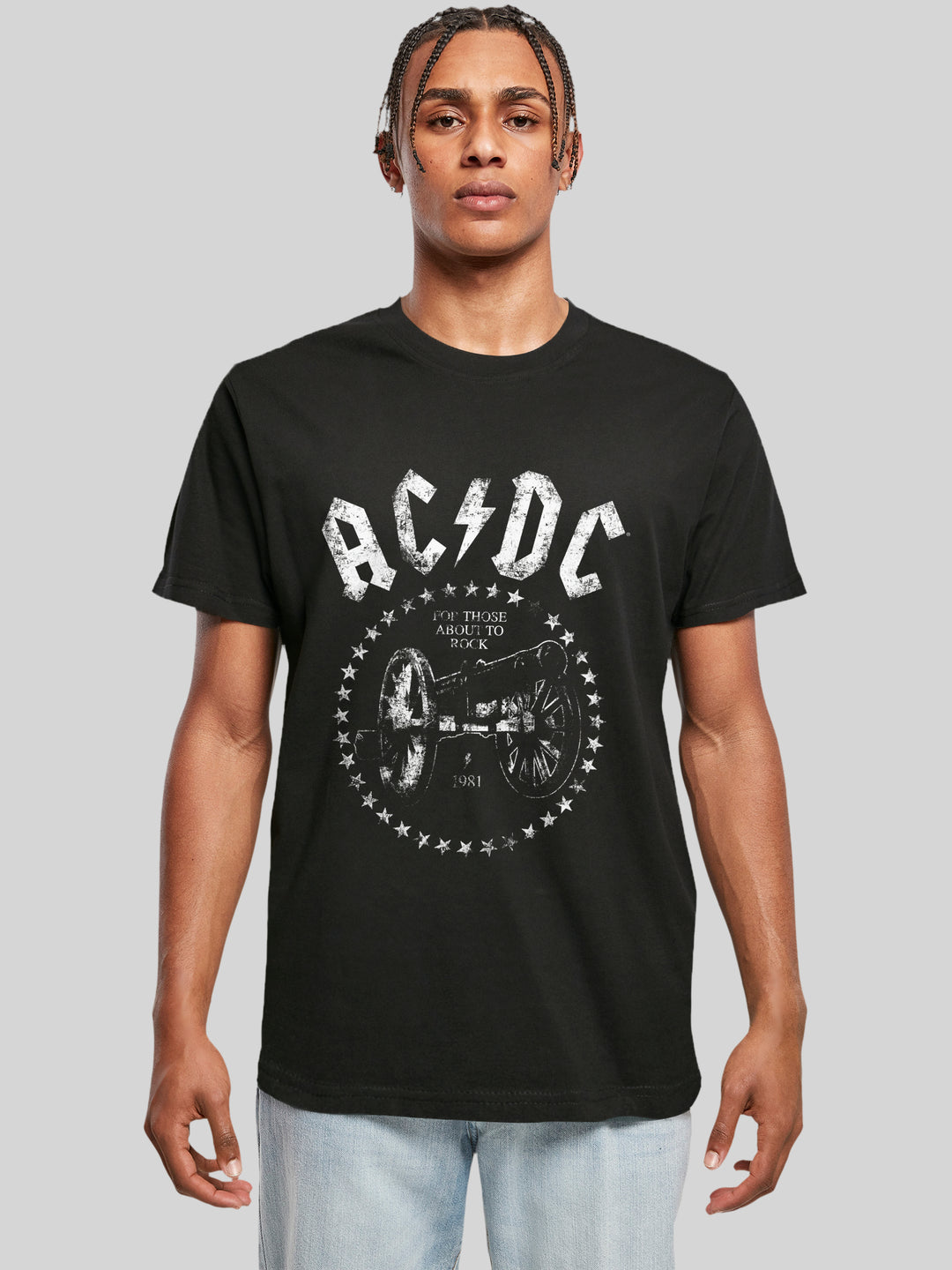 AC/DC We Salute You Cannon Round Neck T-Shirt - Stand Out with Classic Rock Panache