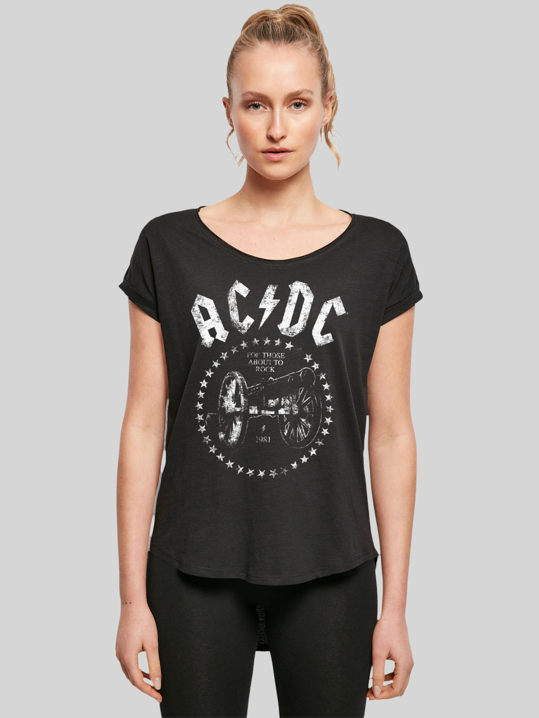 ACDC We Salute You Cannon MYTOYS with Ladies Long Slub Tee