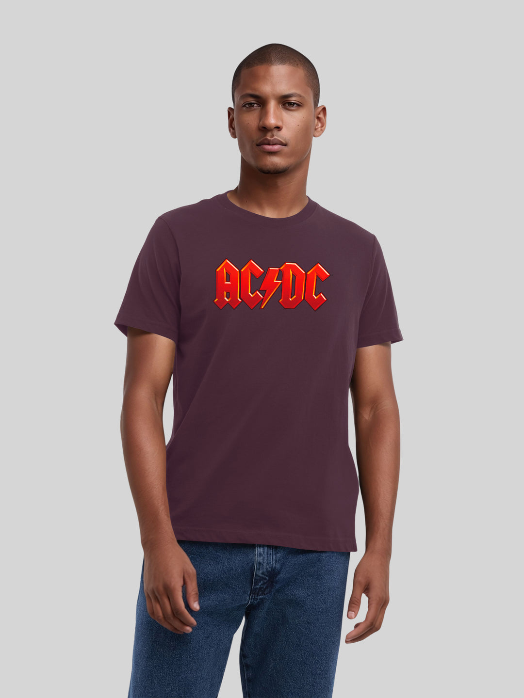 ACDC Dark Red Logo with True Blanks | Mens Regular Tee