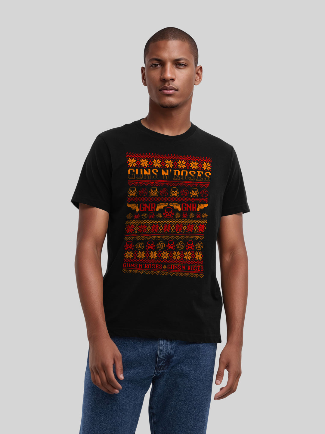 Guns And Roses Christmas with True Blanks | Mens Regular Tee