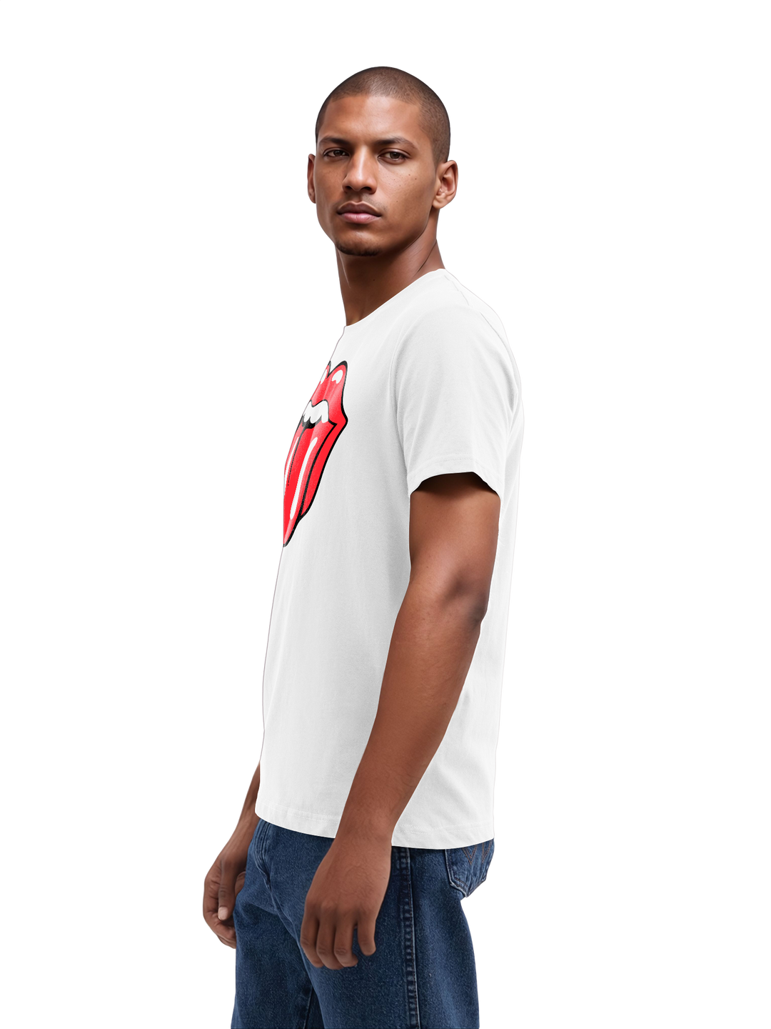 The Rolling Stones Classic Tongue Blk with True Blanks | Mens Regular Tee