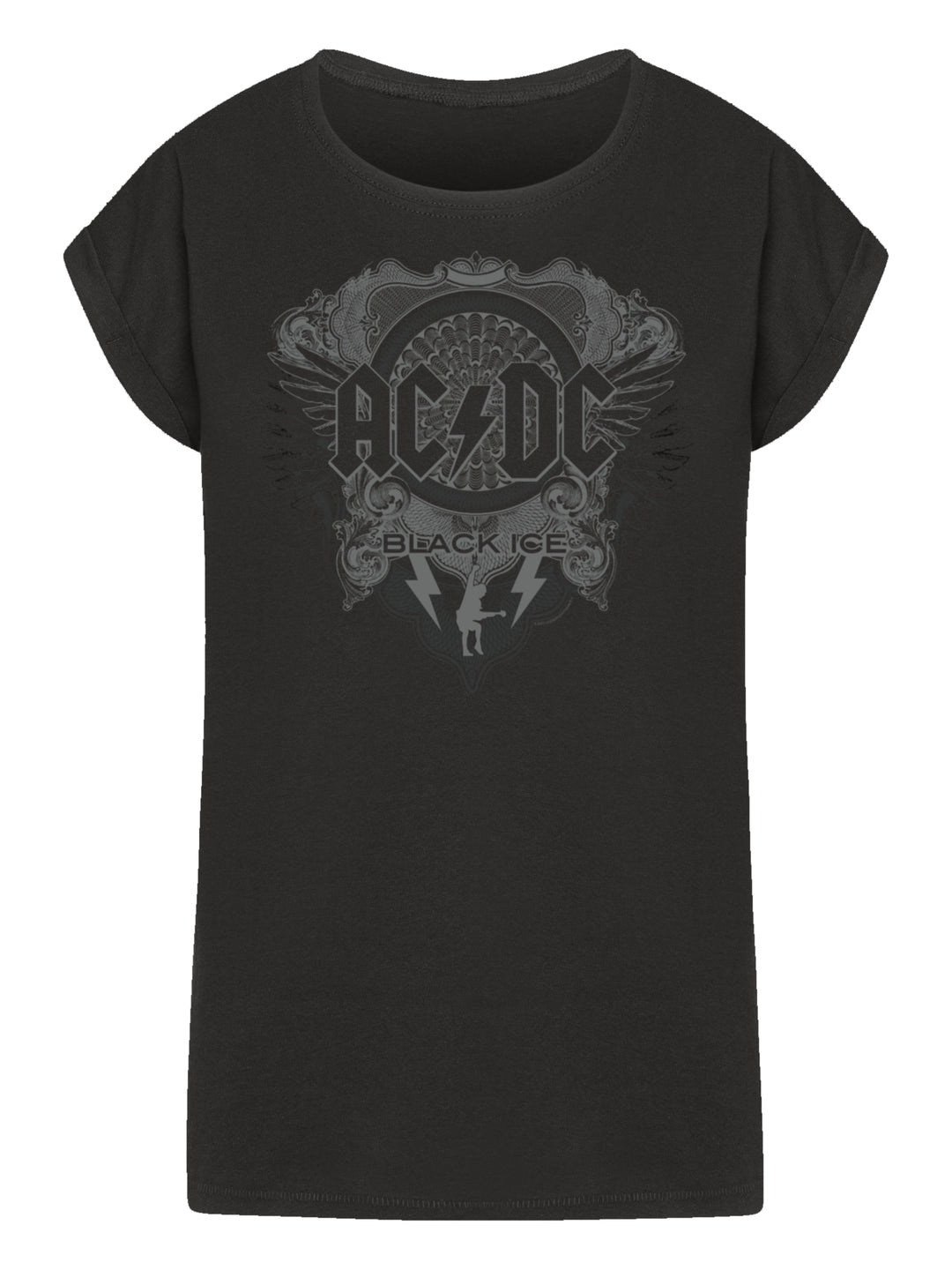ACDC Black Ice with Ladies Extended Shoulder Tee