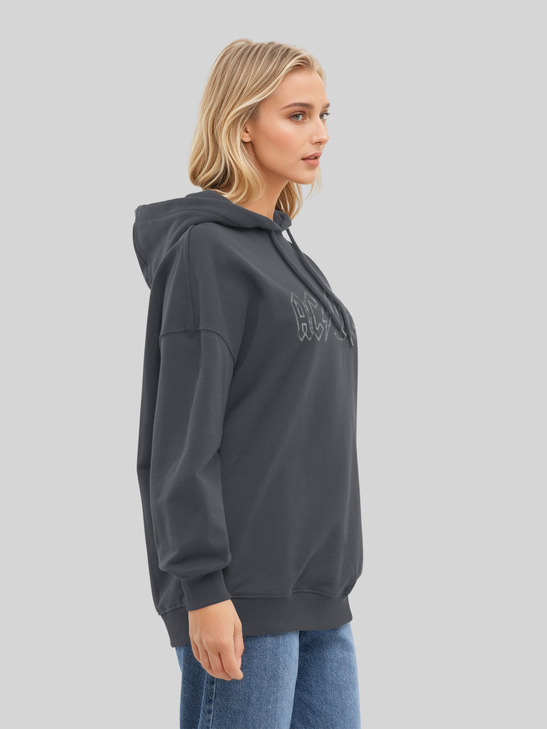 ACDC Jagged Logo Womens Oversized Hoodie