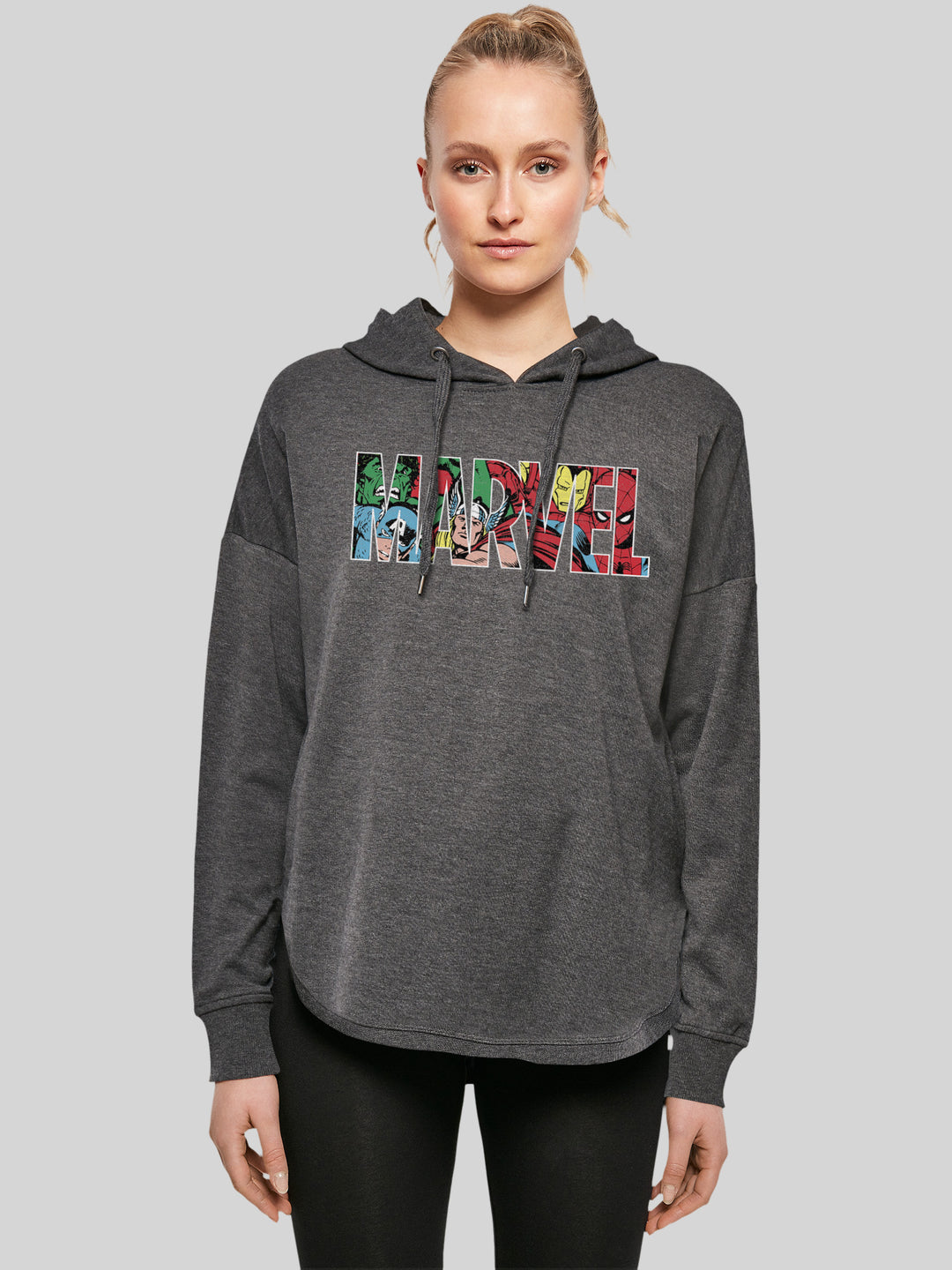 Marvel Avengers Logo Character infill - Color with Ladies Oversized Hoody