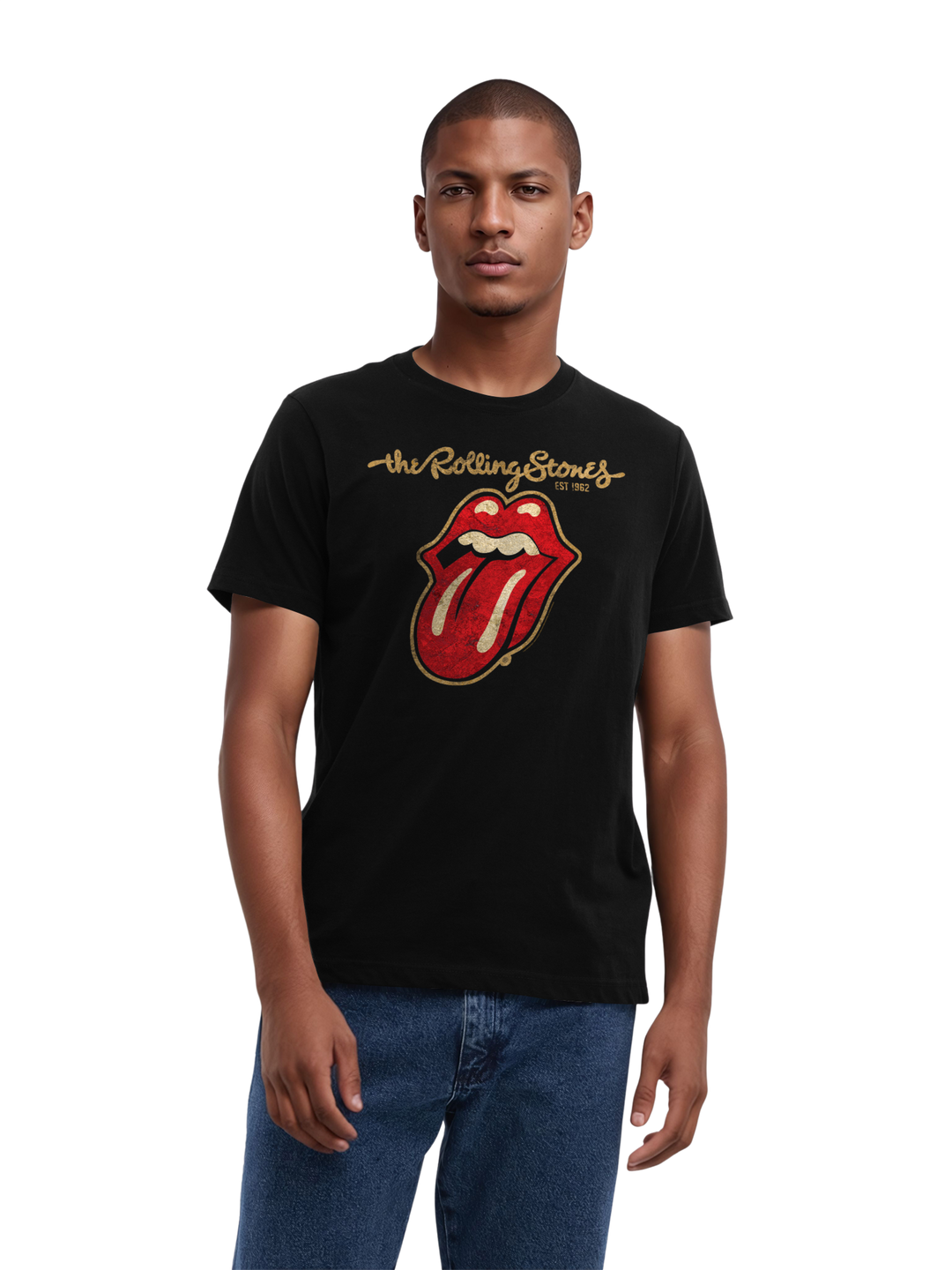The Rolling Stones - Plastered Tongue Distressed with True Blanks | Mens Regular Tee