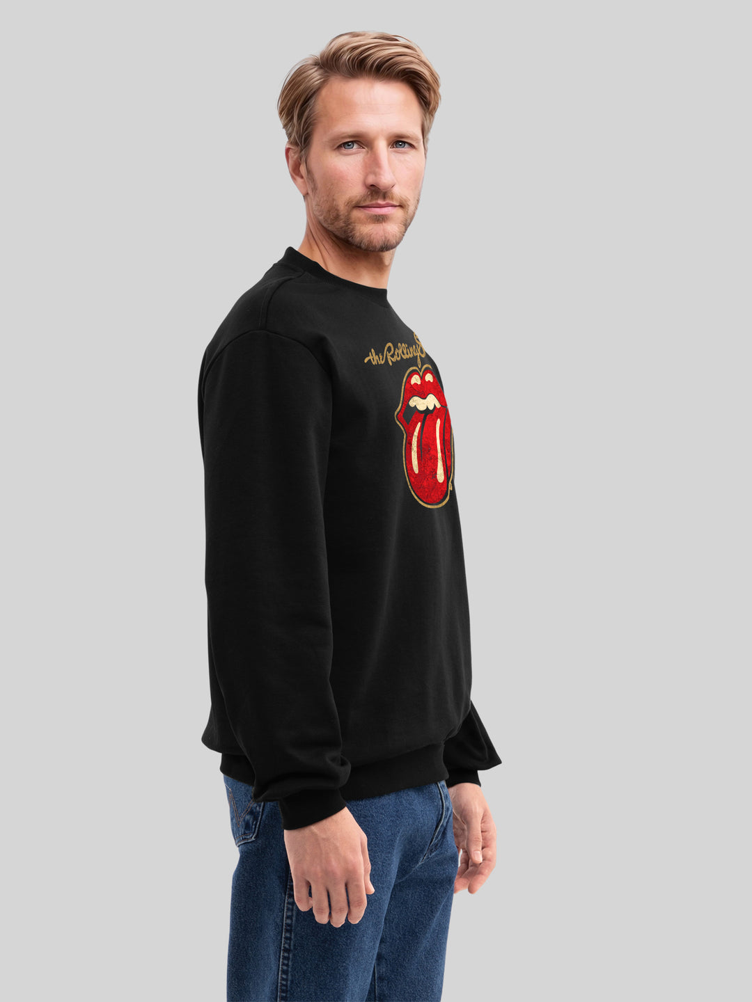 The Rolling Stones - Plastered Tongue Distressed with True Blanks | Mens Regular Sweater
