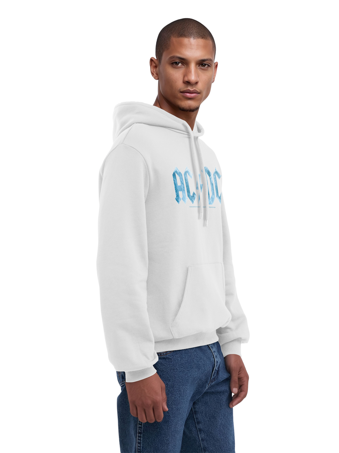 ACDC Blue Ice Logo with True Blanks | Mens Regular Hoodie