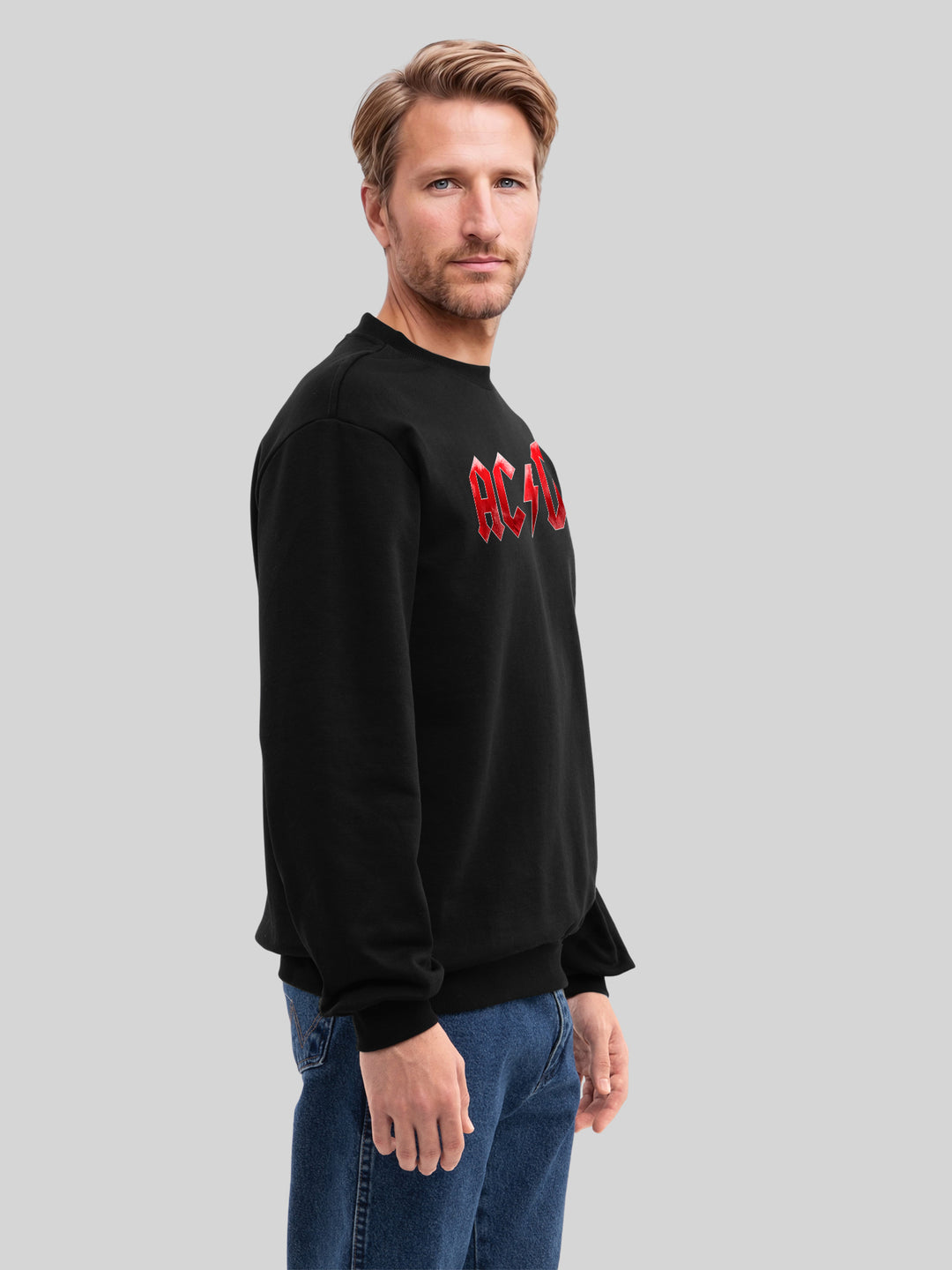 ACDC Red Ice Logo with True Blanks | Mens Regular Sweater