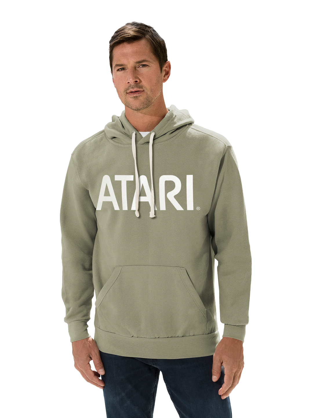 Atari Games White Retro Gaming with Vintage Fleece Hood