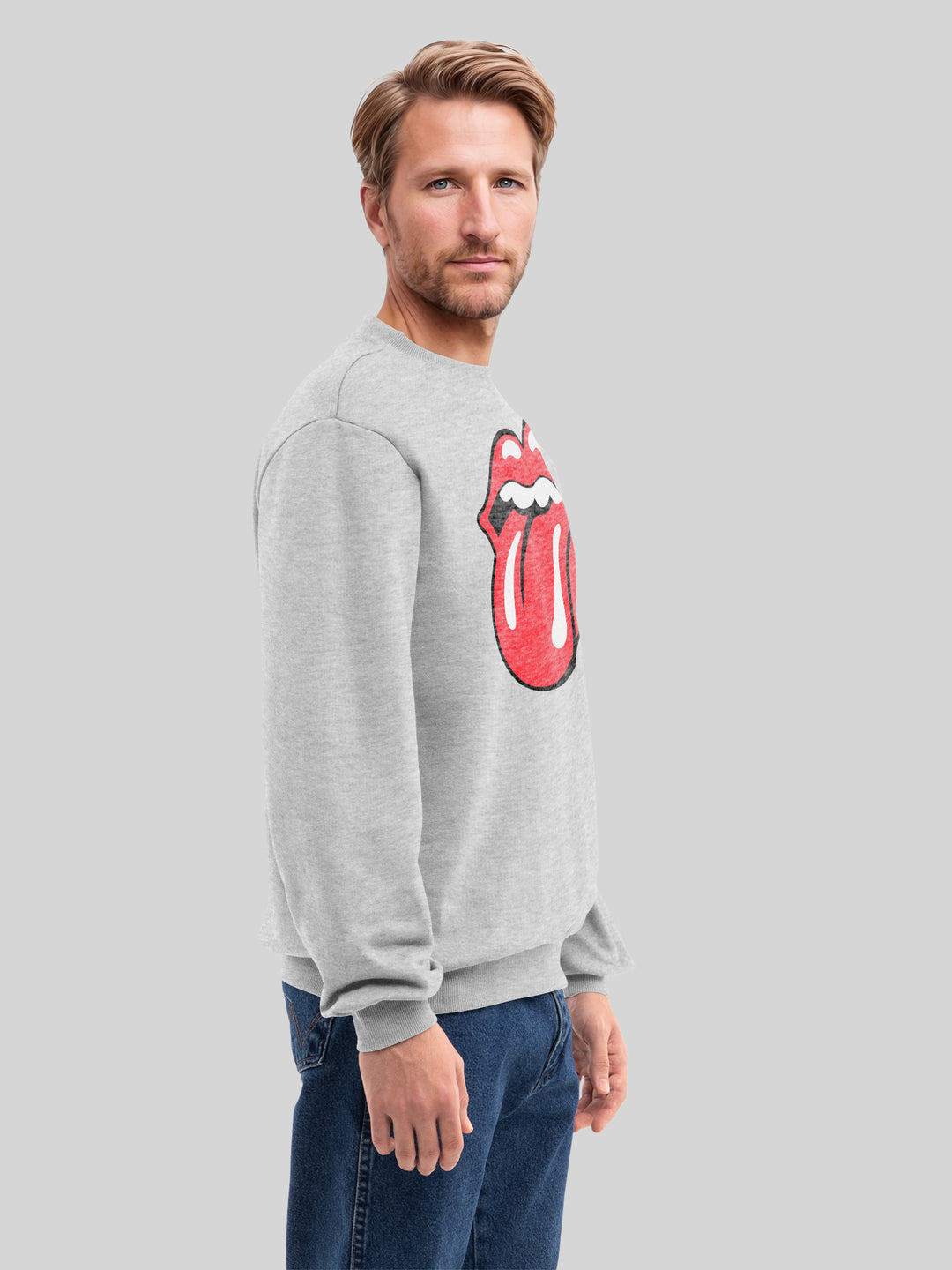 The Rolling Stones Classic Tongue Blk with True Blanks | Mens Regular Sweater