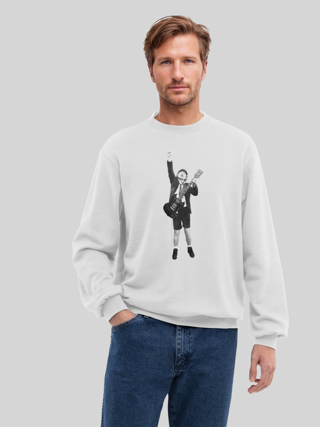 ACDC Angus Young Cut Out with True Blanks | Mens Regular Sweater