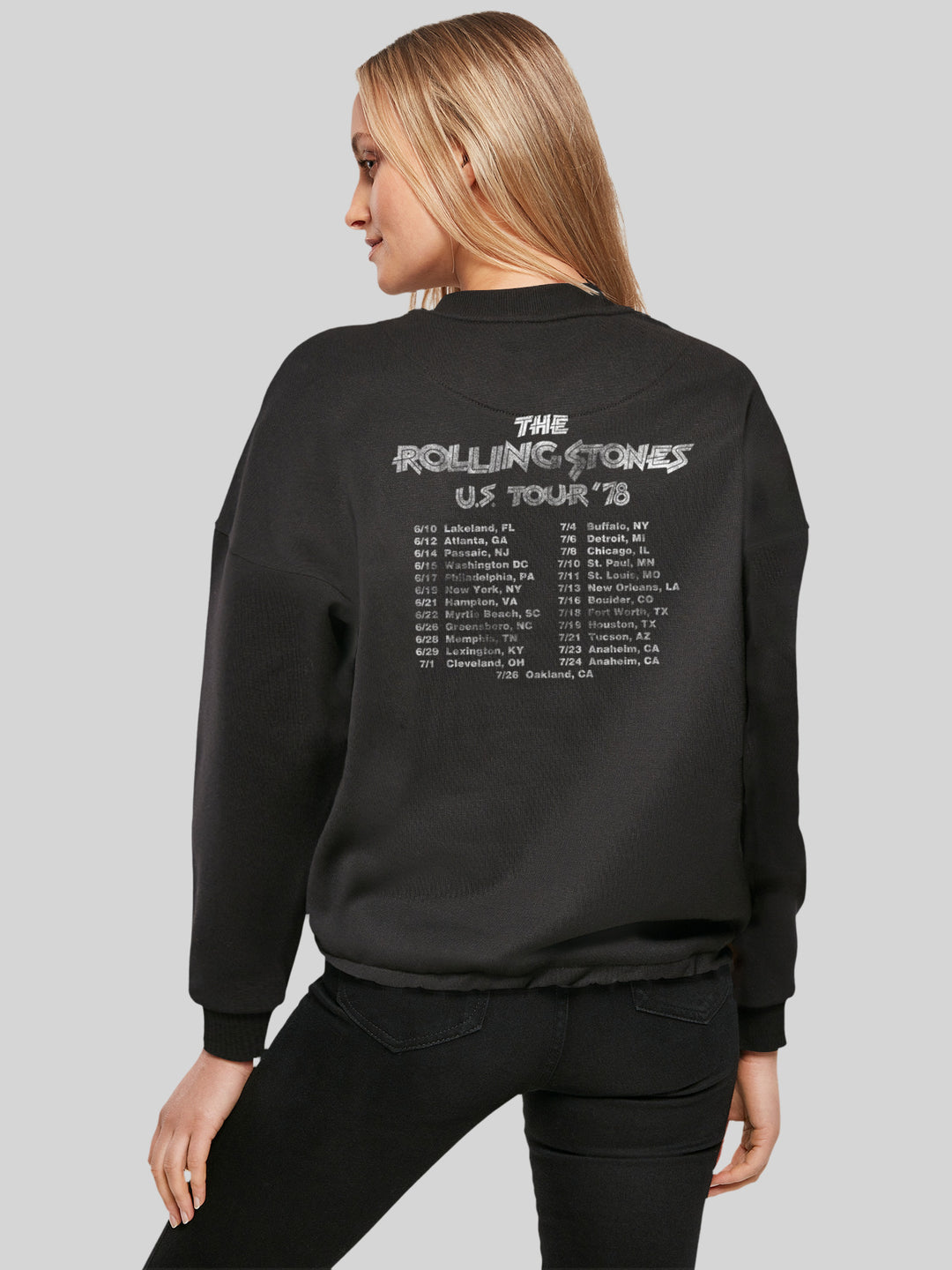 The Rolling Stones US Tour '78 and The Rolling Stones US Tour '78 Black with Ladies Oversize Crewneck