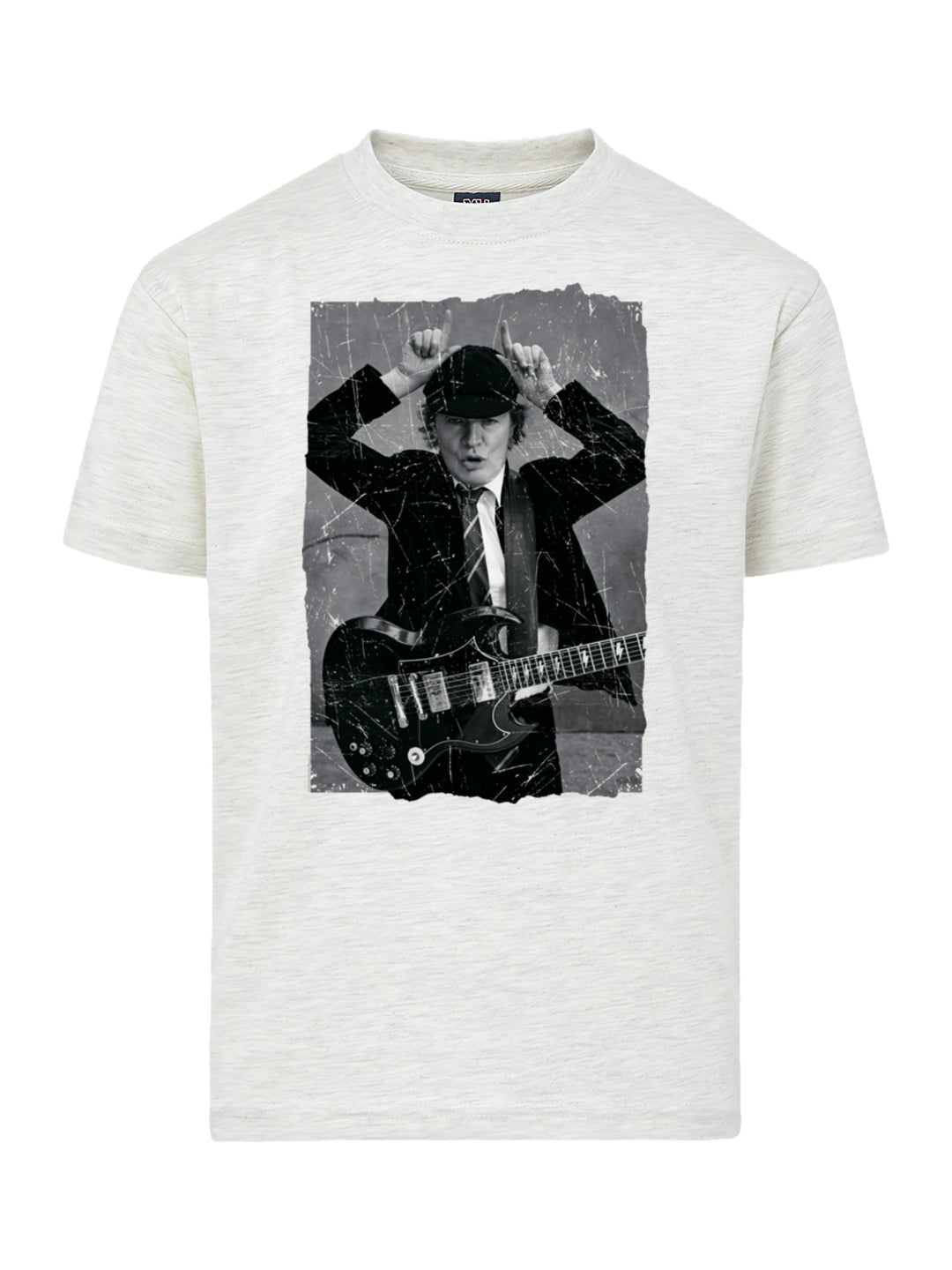 AC/DC Angus Young Distressed Photo with Youth Buddy Tee
