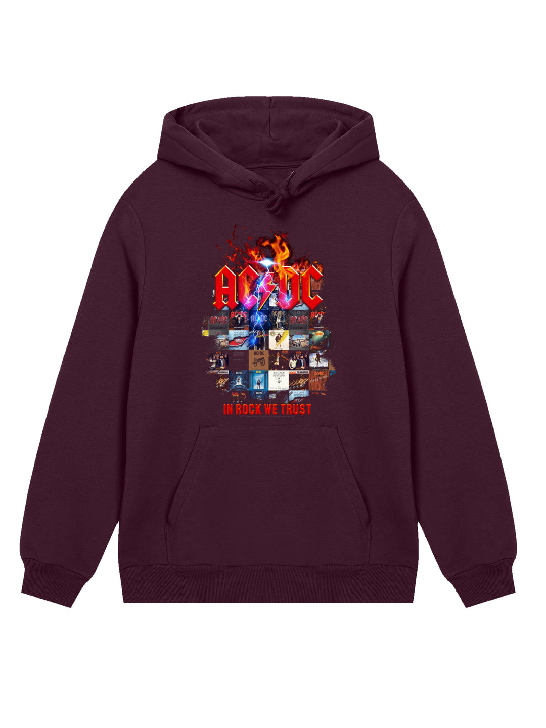 AC/DC In Rock We Trust Album Covers Men's Organic Hoodie