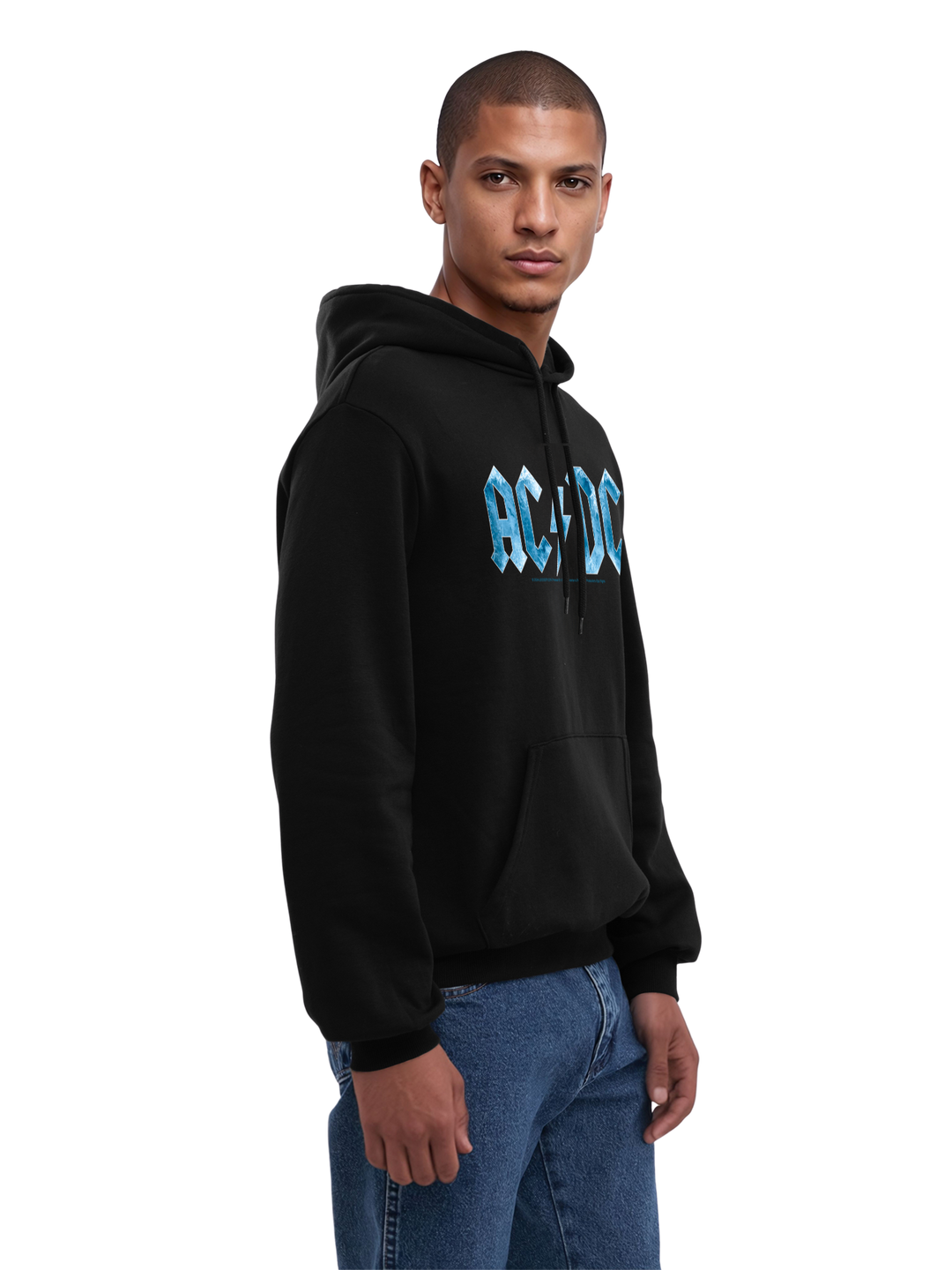 ACDC Blue Ice Logo with True Blanks | Mens Regular Hoodie