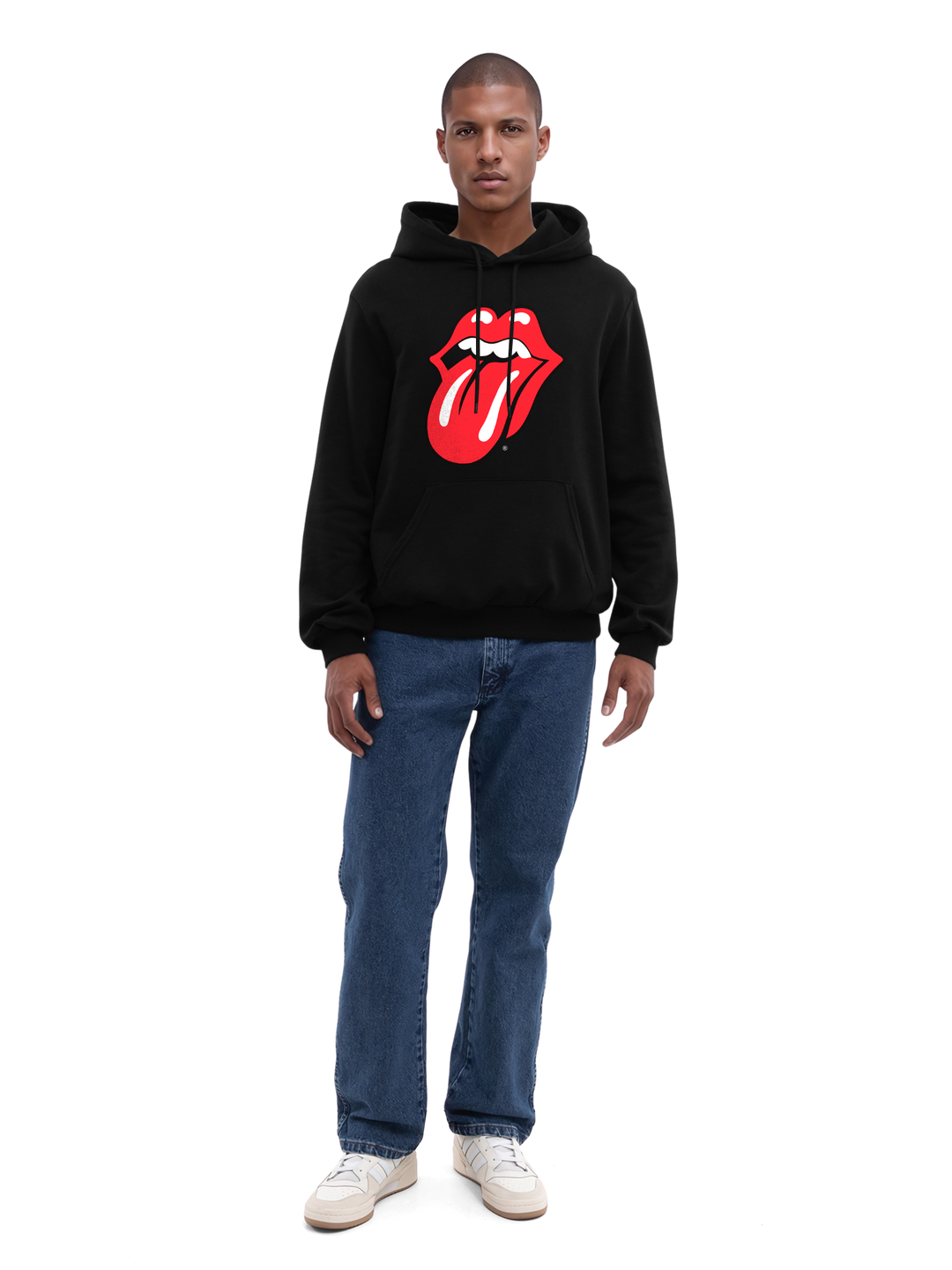 The Rolling Stones Classic Tongue Blk with True Blanks | Mens Regular Hoodie