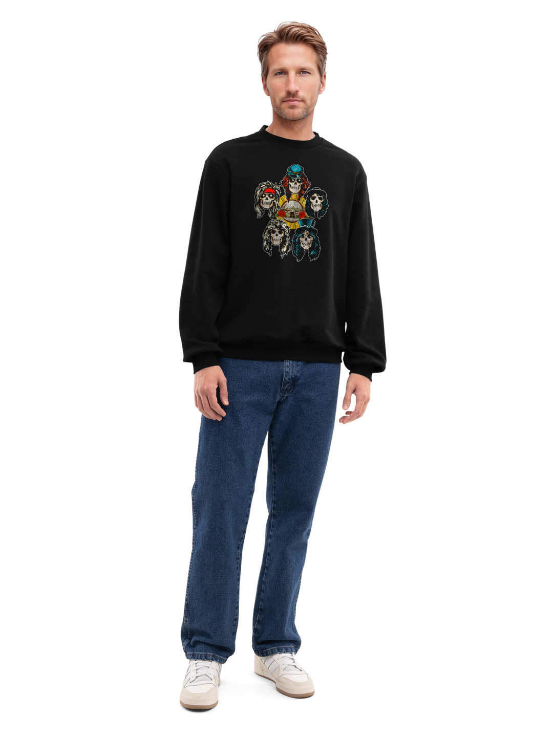 Guns N' Roses Vintage Heads with True Blanks | Mens Regular Sweater