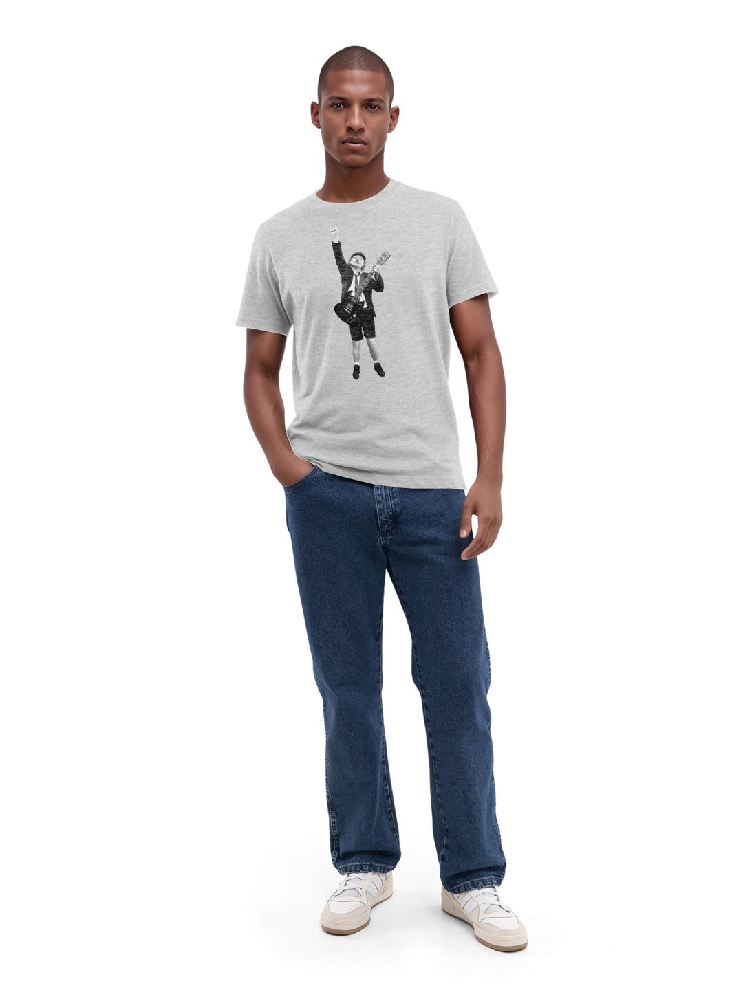 ACDC Angus Young Cut Out with True Blanks | Mens Regular Tee