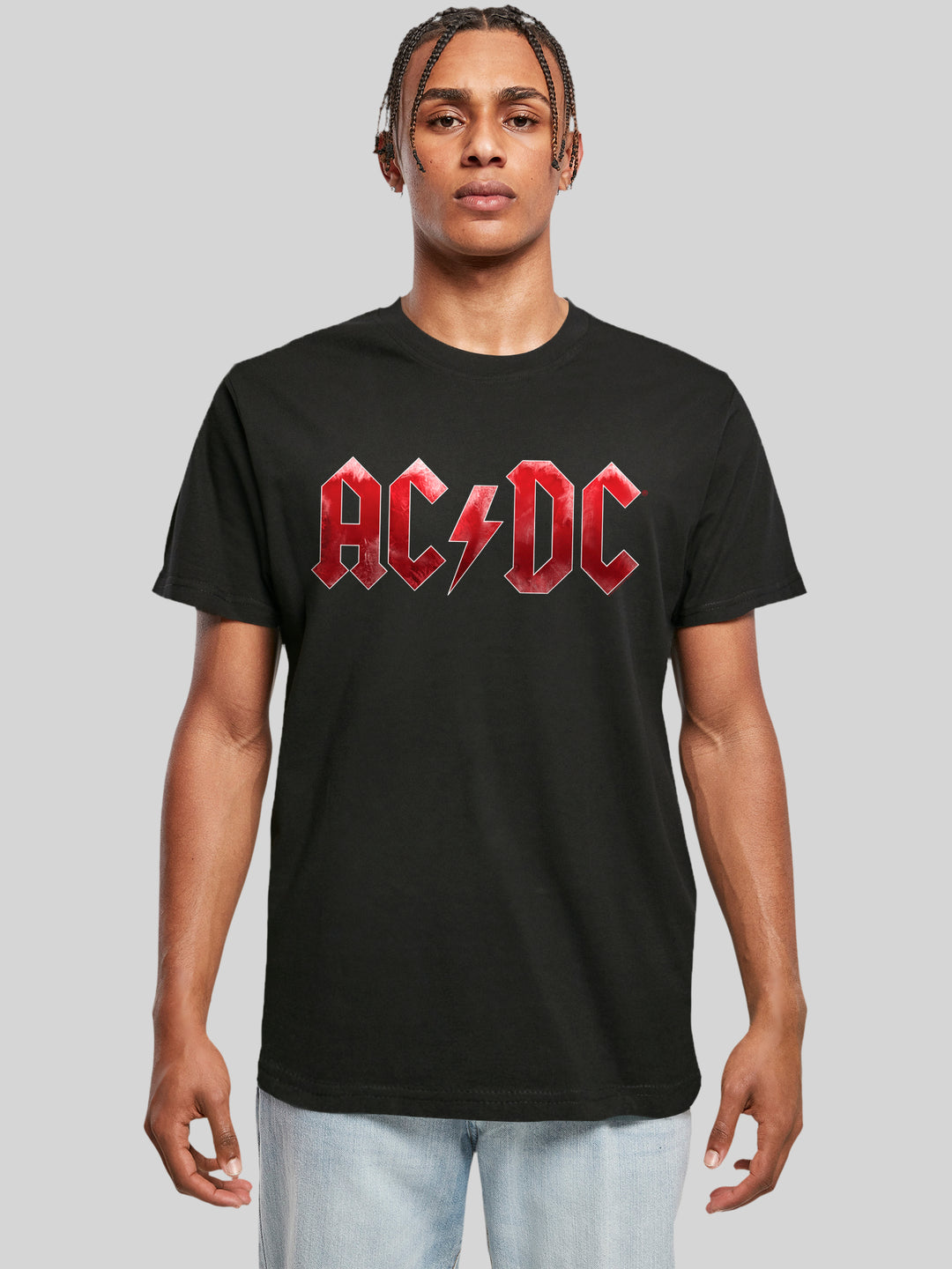 ACDC Red Ice Logo mit T-Shirt Rundhalsausschnitt