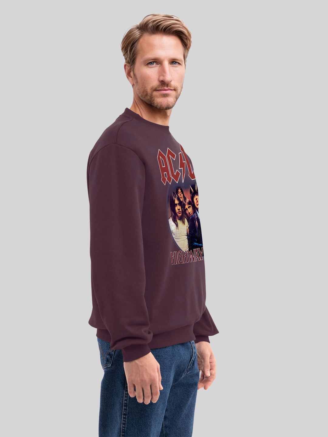 AC/DC Highway To Hell Circle Men's Organic Sweatshirt