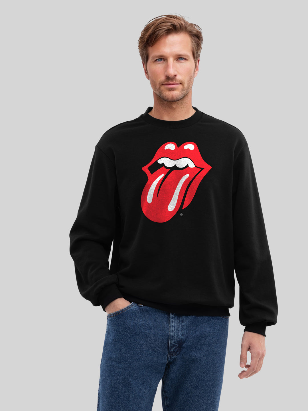 The Rolling Stones Classic Tongue Blk with True Blanks | Mens Regular Sweater
