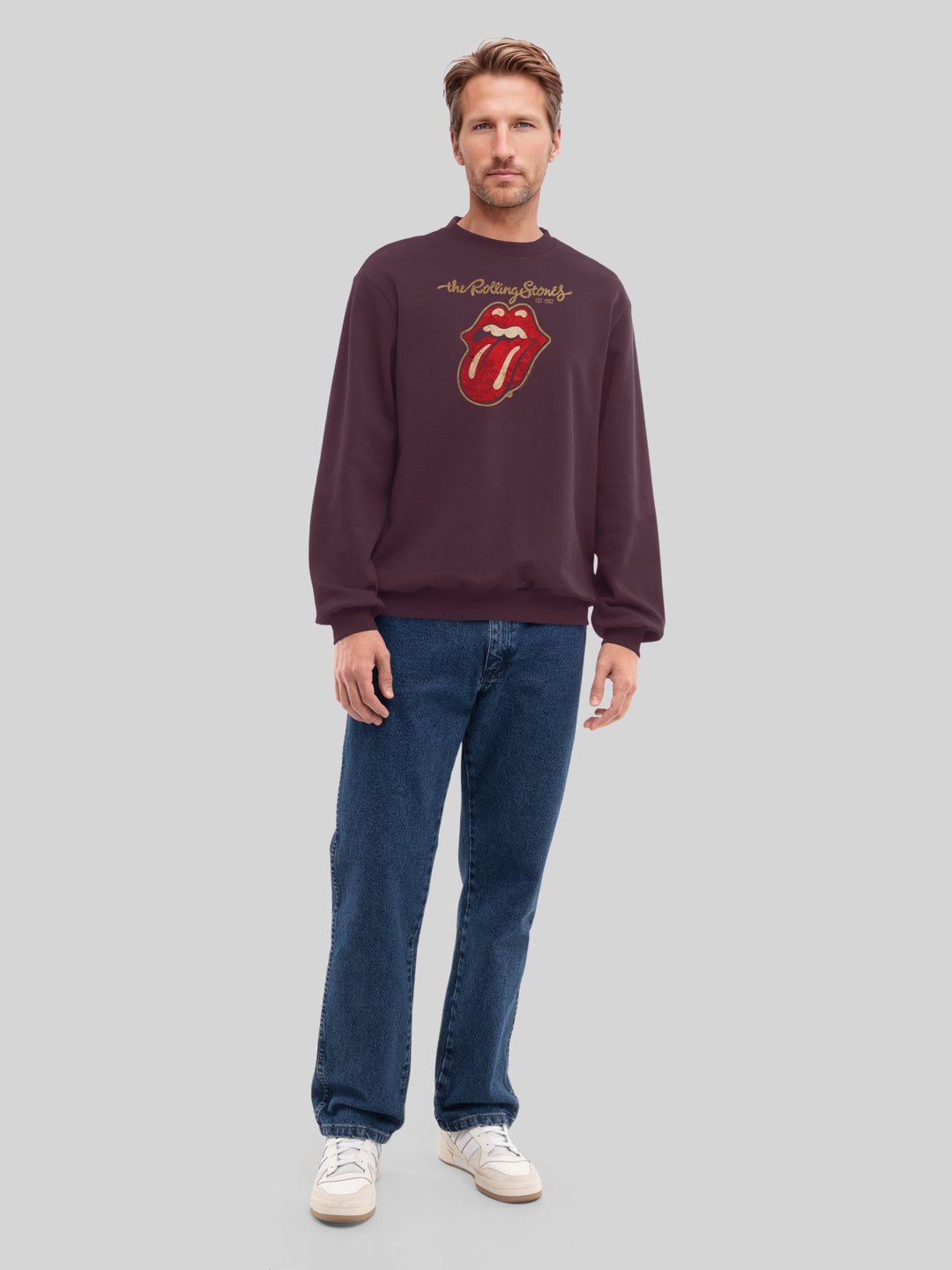 The Rolling Stones - Plastered Tongue Distressed with True Blanks | Mens Regular Sweater