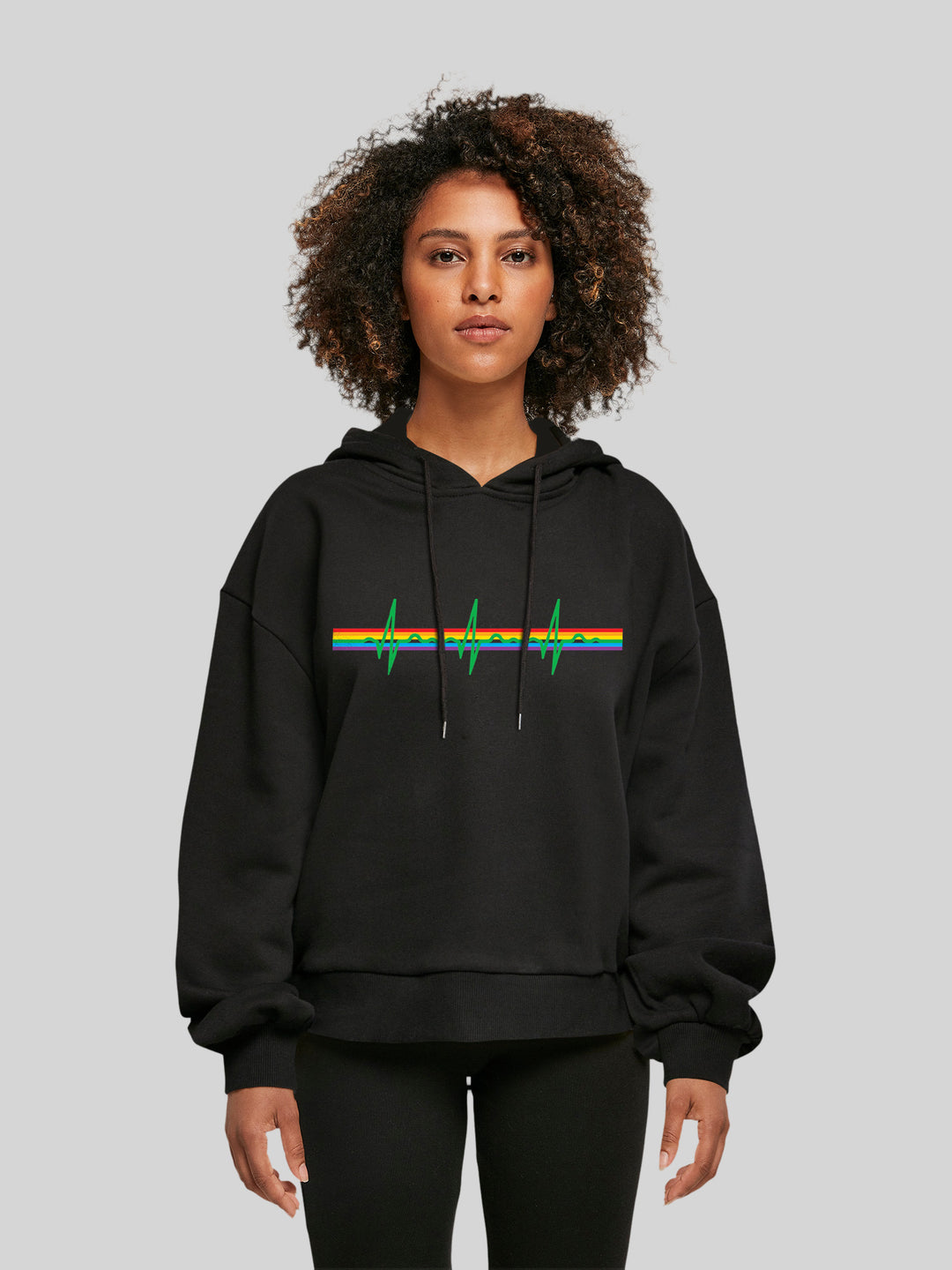 Pink Floyd Prism Heartbeat with Ladies Organic Oversized Hoody
