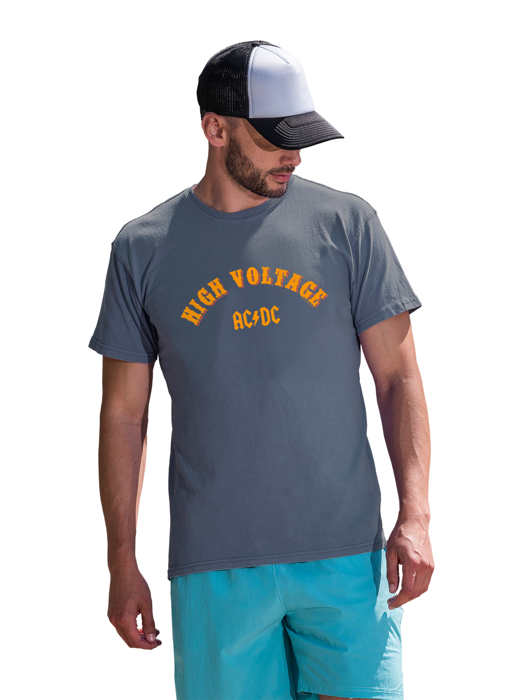 AC/DC High Voltage Collegiate with Coastal Color Tee