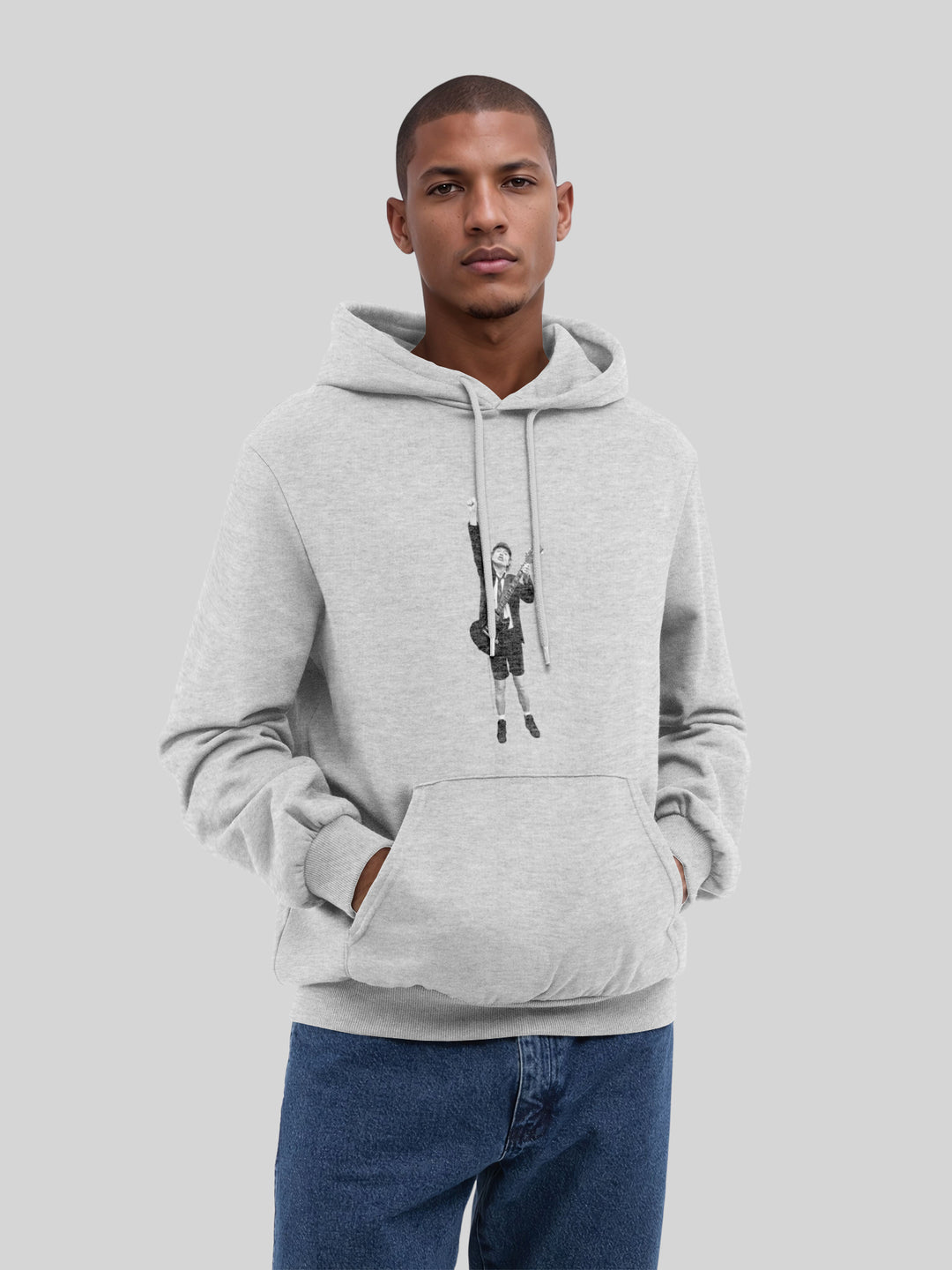 ACDC Angus Young Cut Out with True Blanks | Mens Regular Hoodie