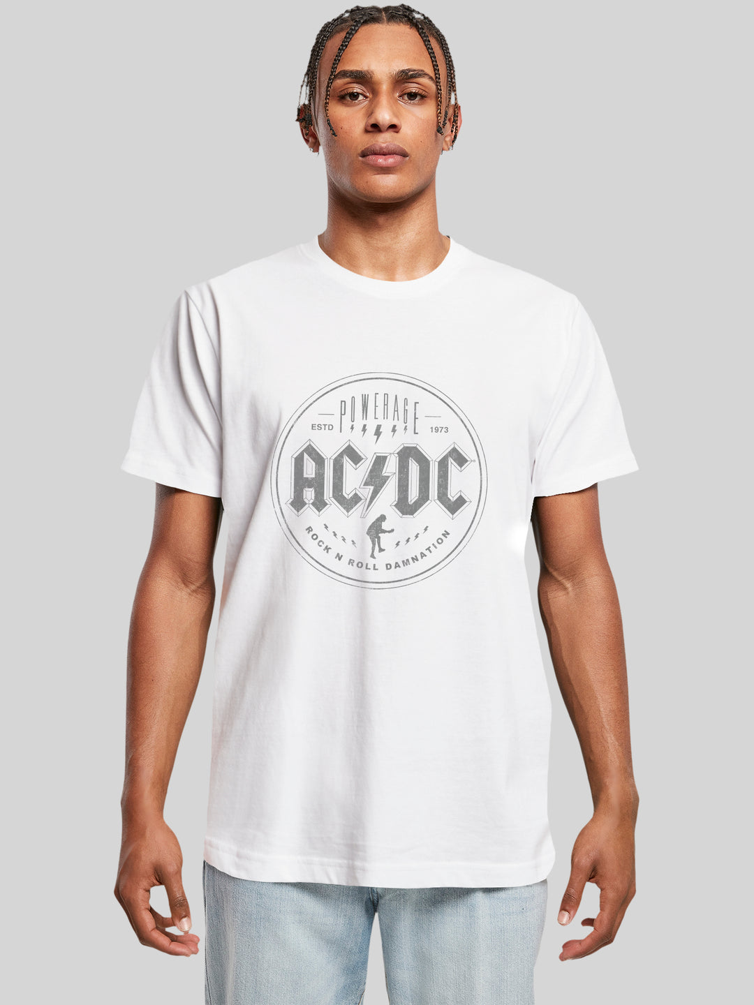 AC/DC Rock N Roll Damnation Round Neck T-Shirt - Unleash Your Inner Rockstar in Style & Comfort