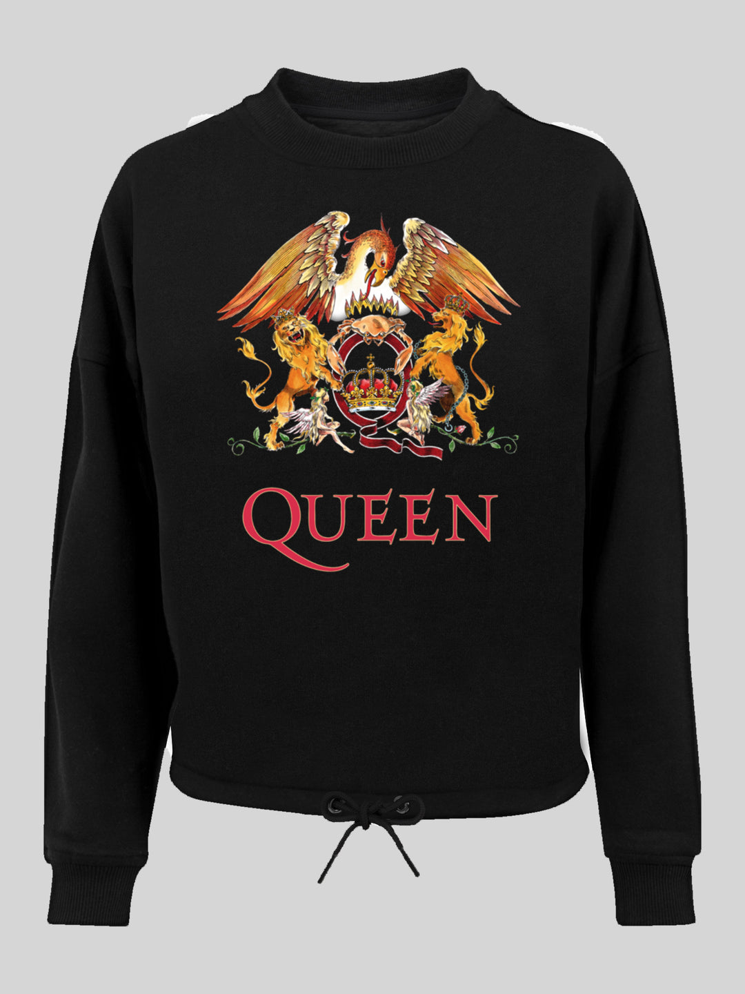 Queen Classic Crest Blk with Ladies Oversize Crewneck