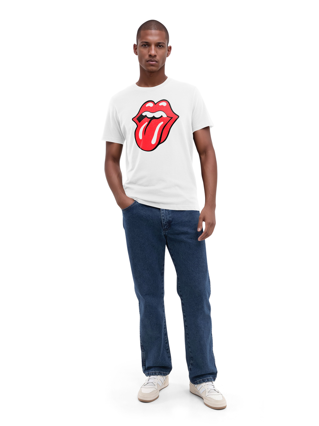 The Rolling Stones Classic Tongue Blk with True Blanks | Mens Regular Tee