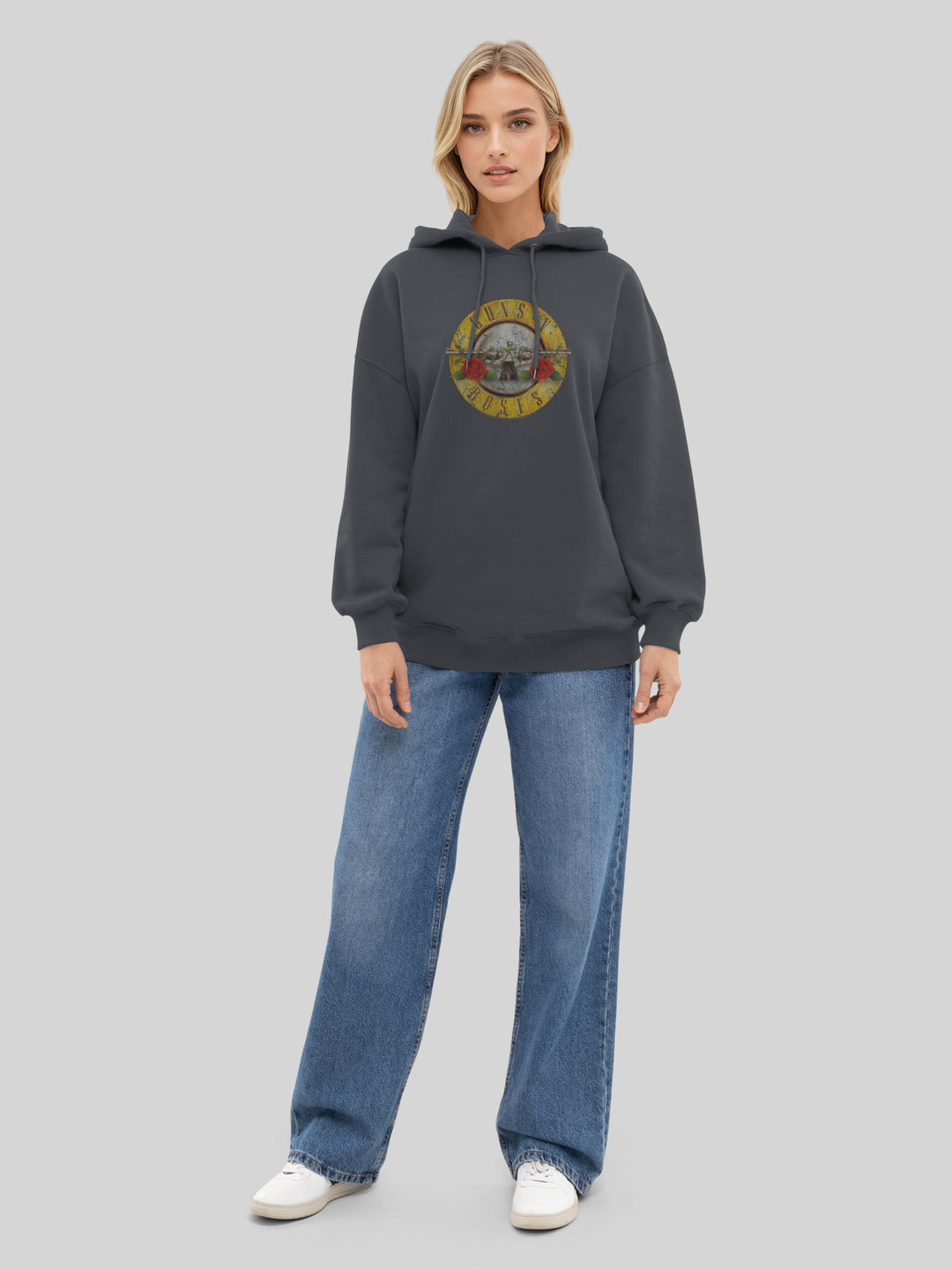 Guns n' Roses Vintage Bullet Logo Womens Oversized Hoodie