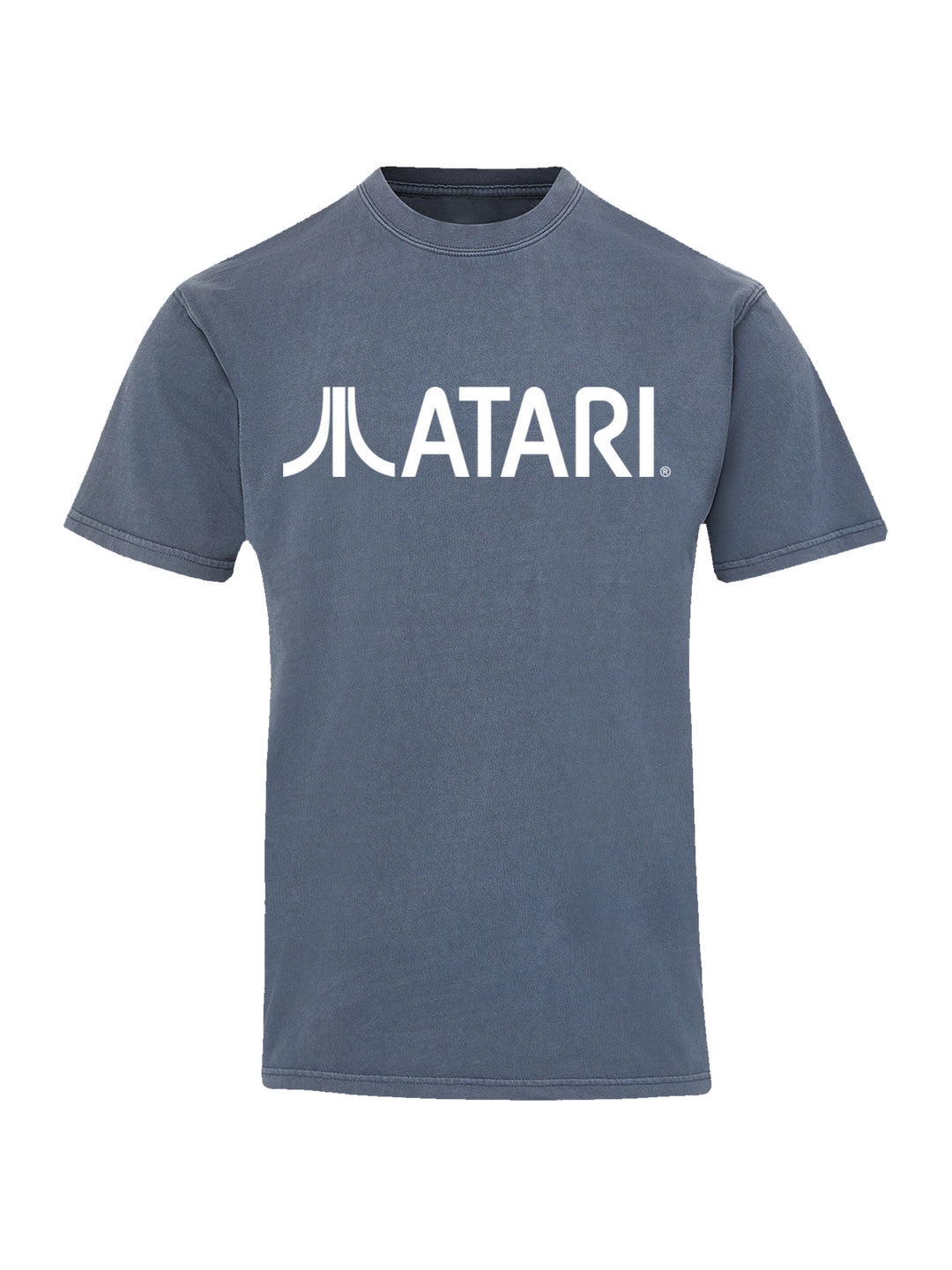 Atari Games Logo White Retro Gaming Horizontal with Coastal Color Tee