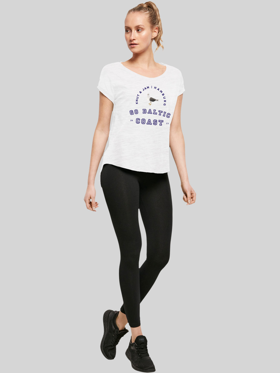 YVA | Damen T-Shirt Lang Möwe