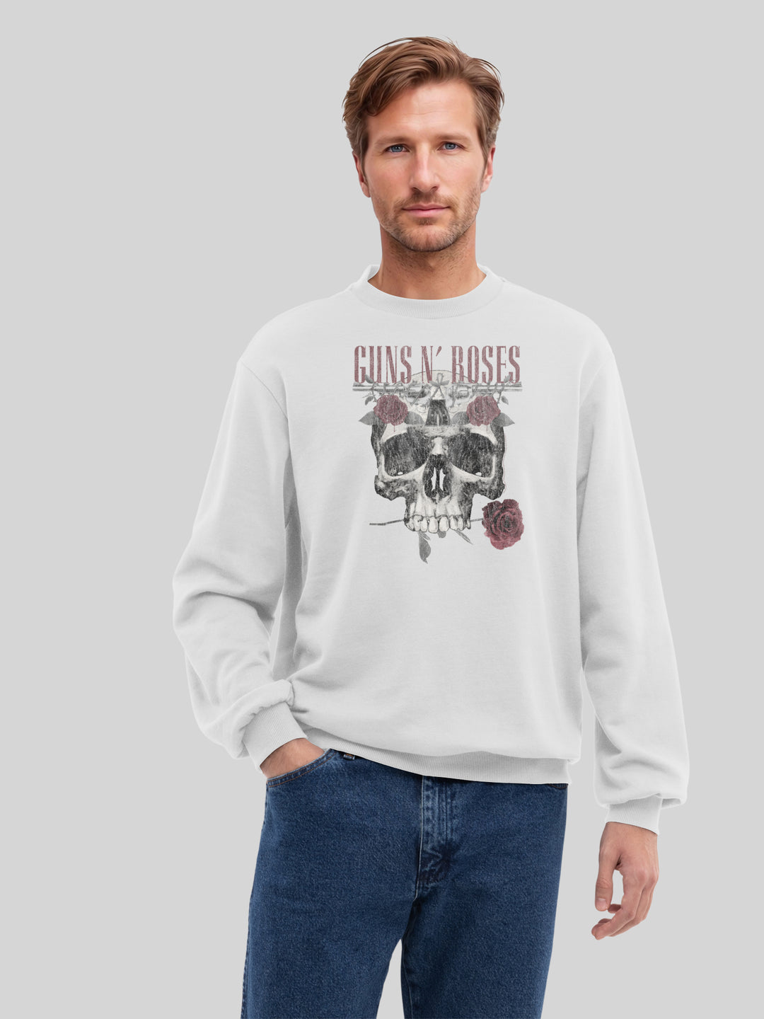 Guns N' Roses Roses Skull with True Blanks | Mens Regular Sweater