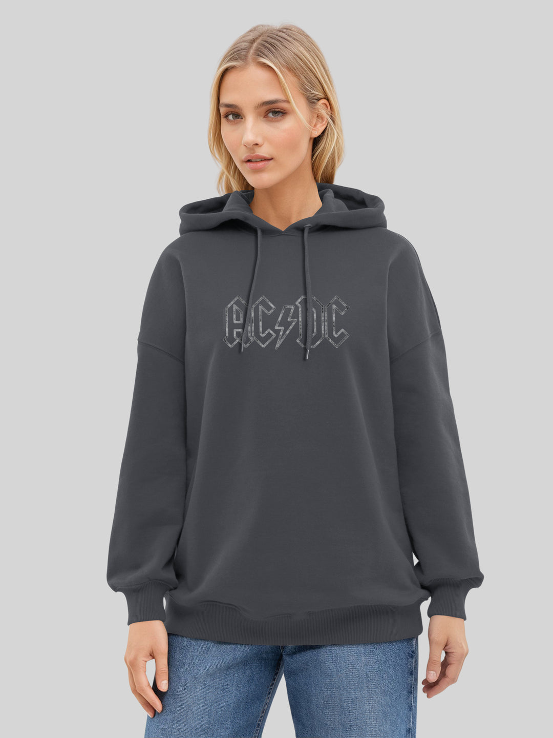 ACDC Jagged Logo Womens Oversized Hoodie