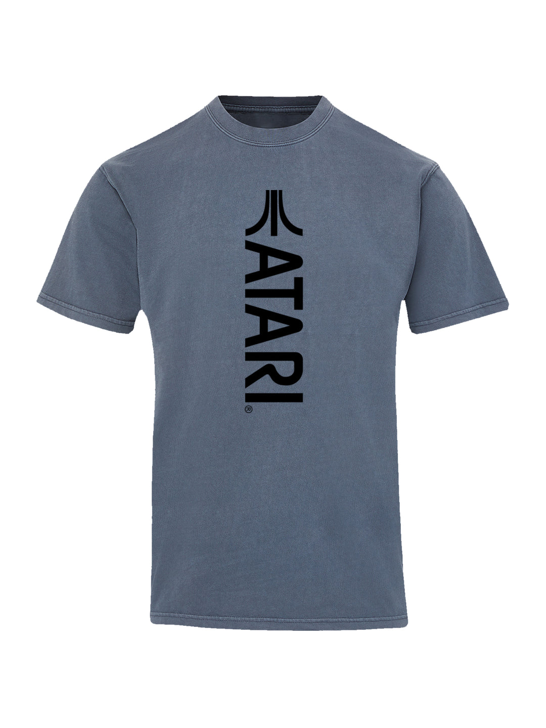 Atari Games Vertical Logo Black Retro Gaming with Coastal Color Tee