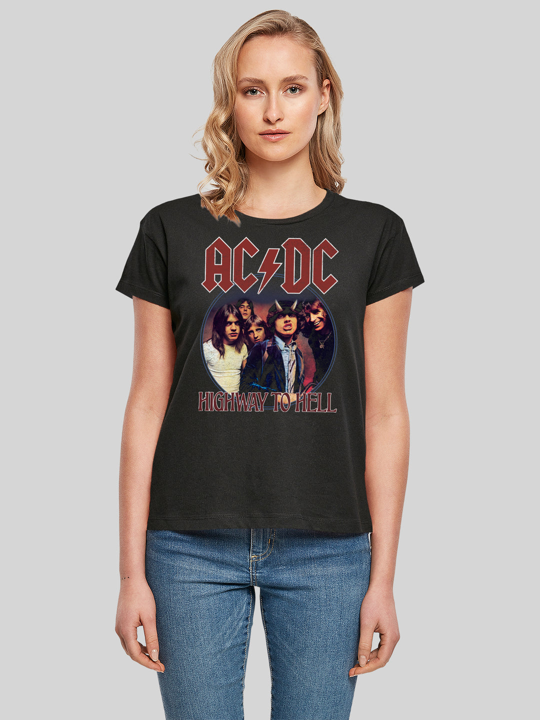 AC/DC Highway To Hell Circle Ladies Box T-Shirt