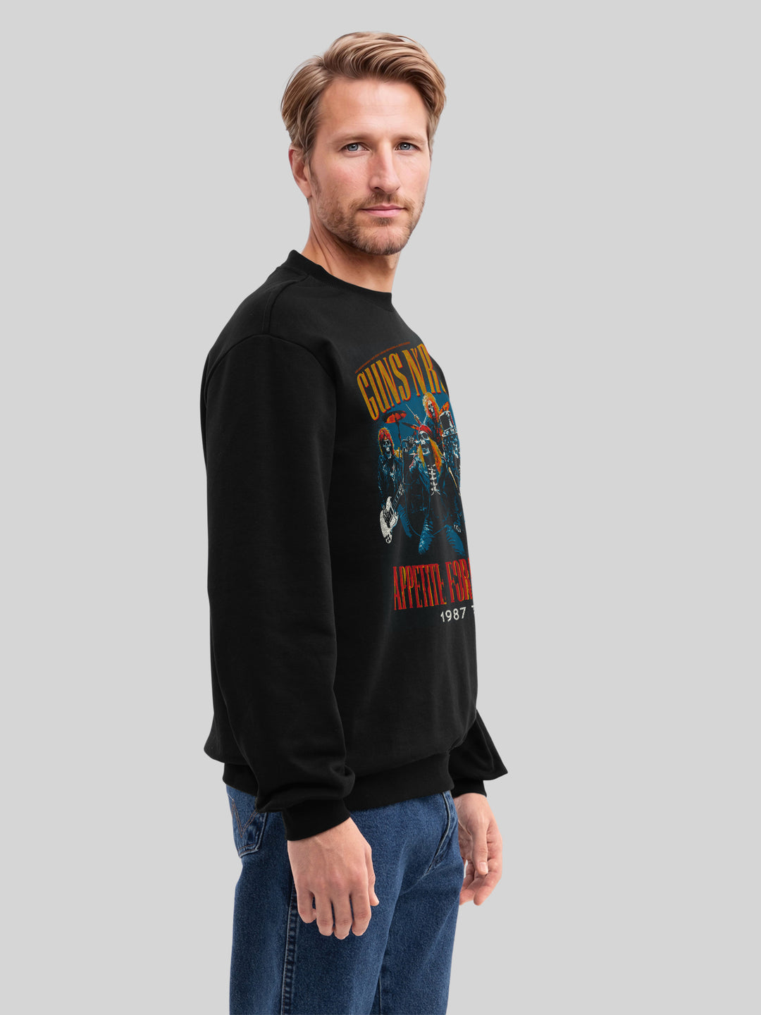 Guns N' Roses 1987 Tour Vintage Concert Poster | Mens Regular Sweater
