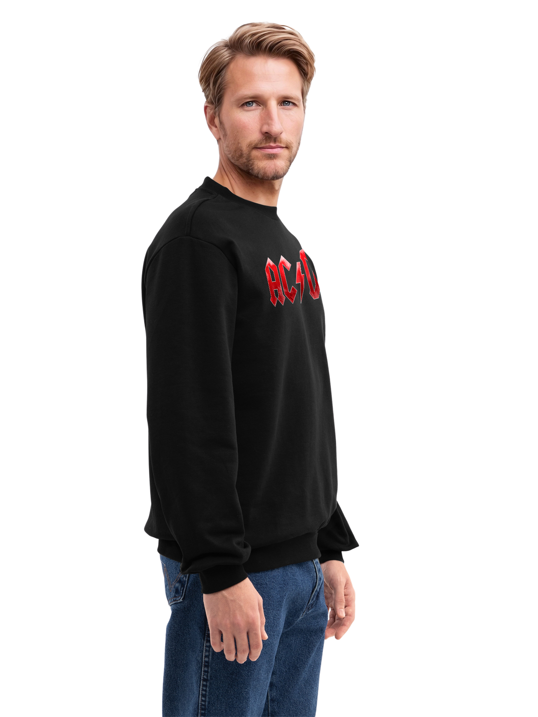 ACDC Red Ice Logo with True Blanks | Mens Regular Sweater
