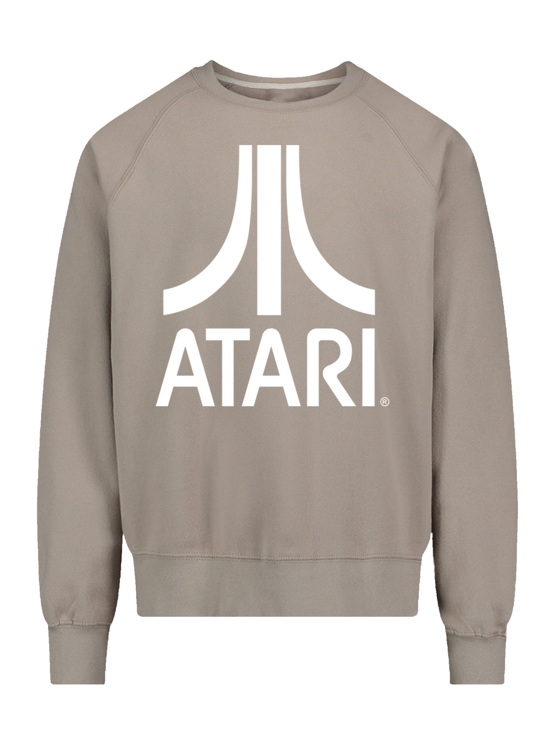 Atari Games Logo White Retro Gaming with Vintage Fleece Raglan Crew